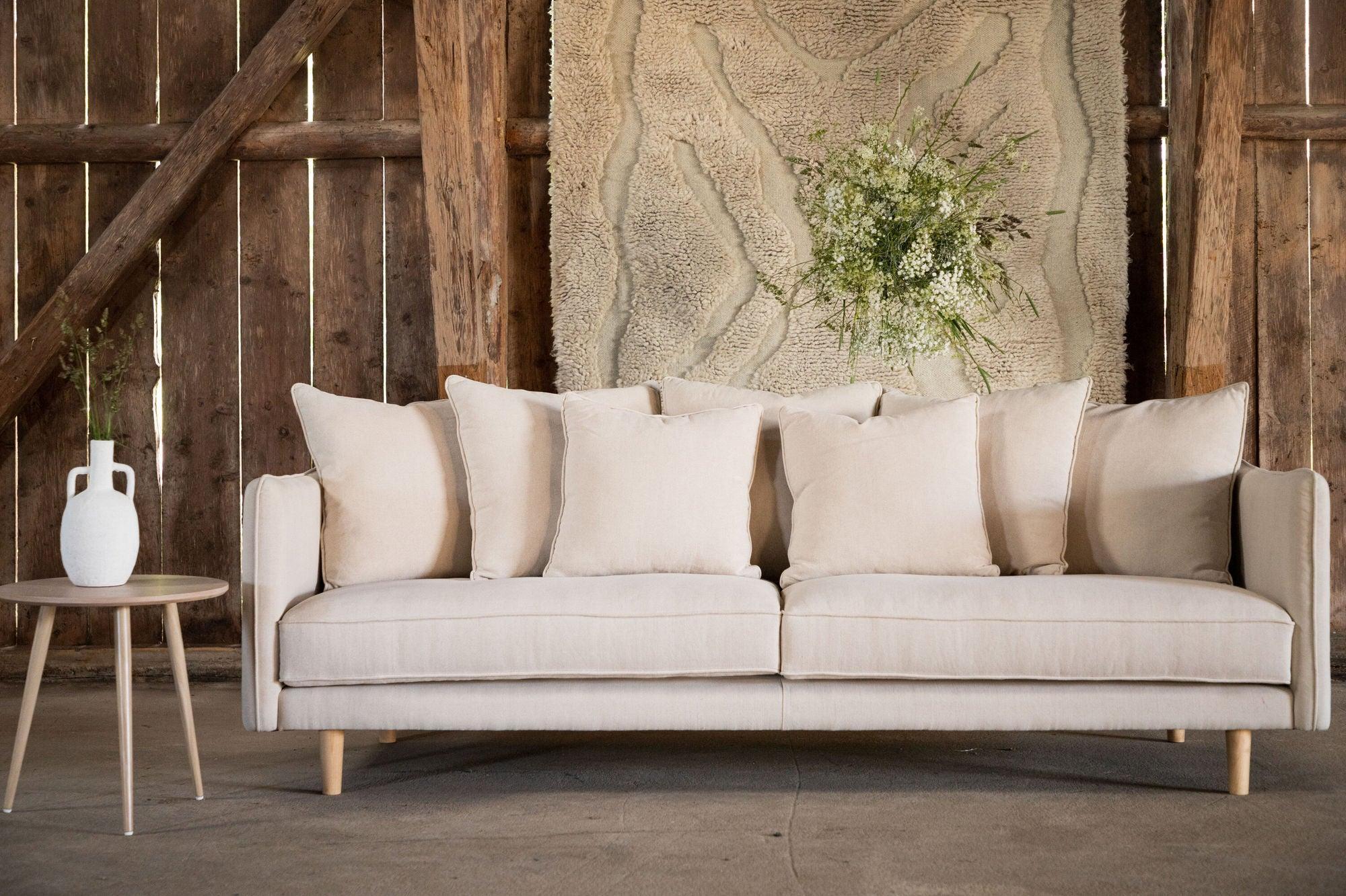 3-Sitzer Sofa Segelskären aus Leinen - Beige-3-Sitzer Sofas-Vind-le canapé