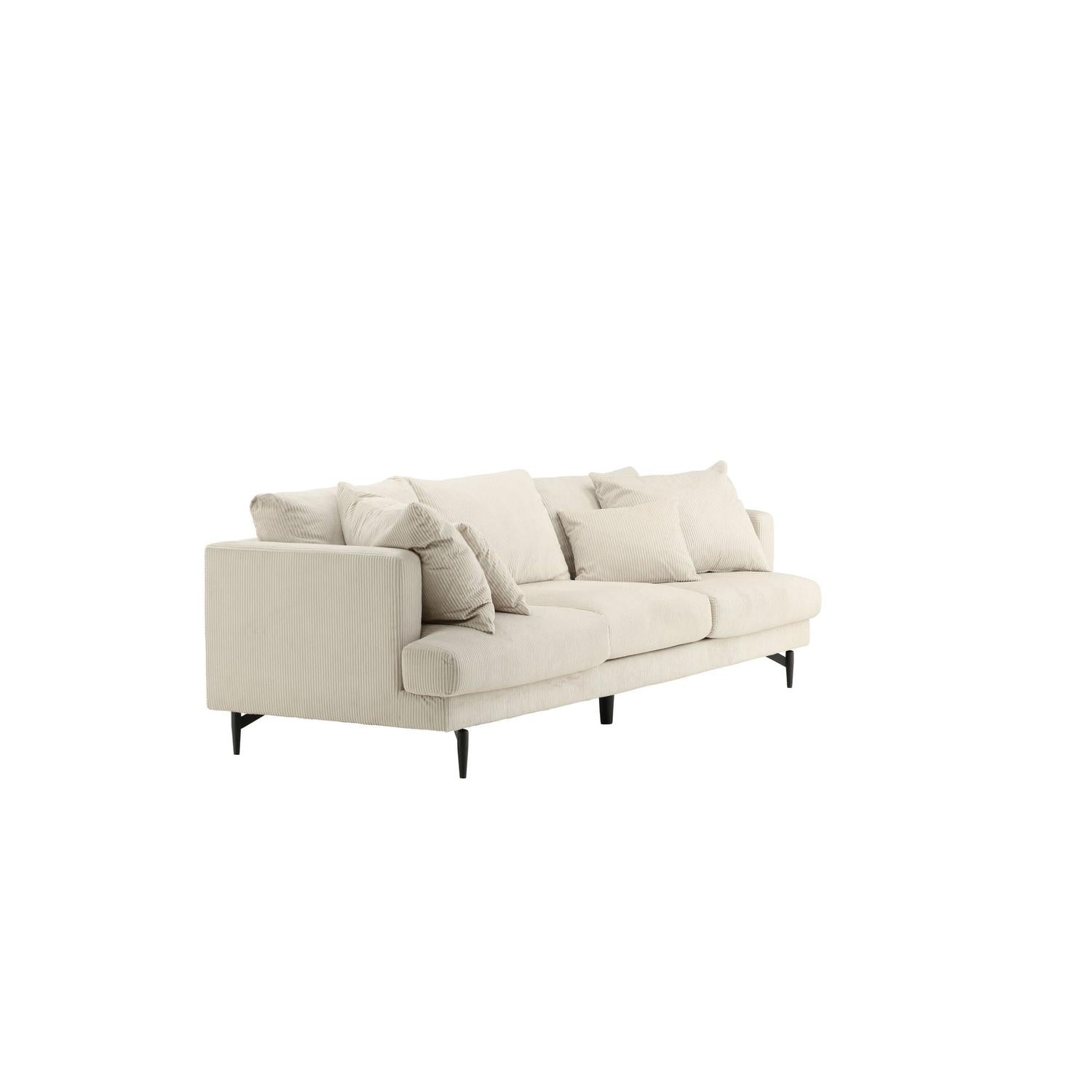 3-Sitzer Sofa Sofia aus Kord - Beige-3-Sitzer Sofa-Venture Home-le canapé