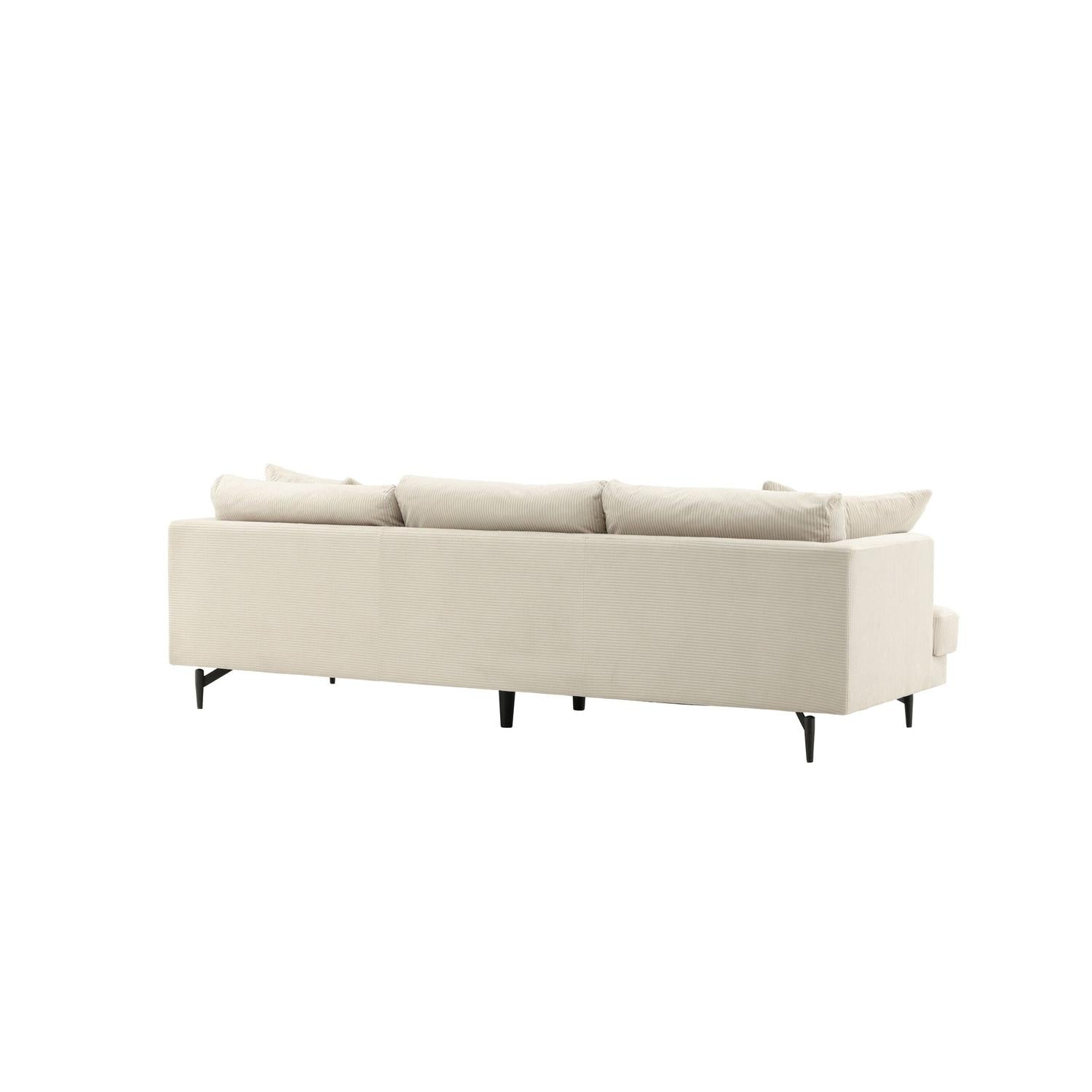 3-Sitzer Sofa Sofia aus Kord - Beige-3-Sitzer Sofas-Venture Home-le canapé