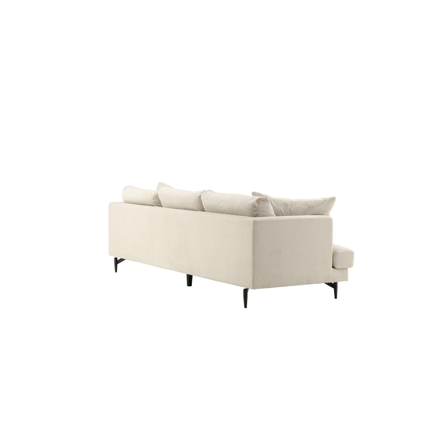 3-Sitzer Sofa Sofia aus Kord - Beige-3-Sitzer Sofas-Venture Home-le canapé