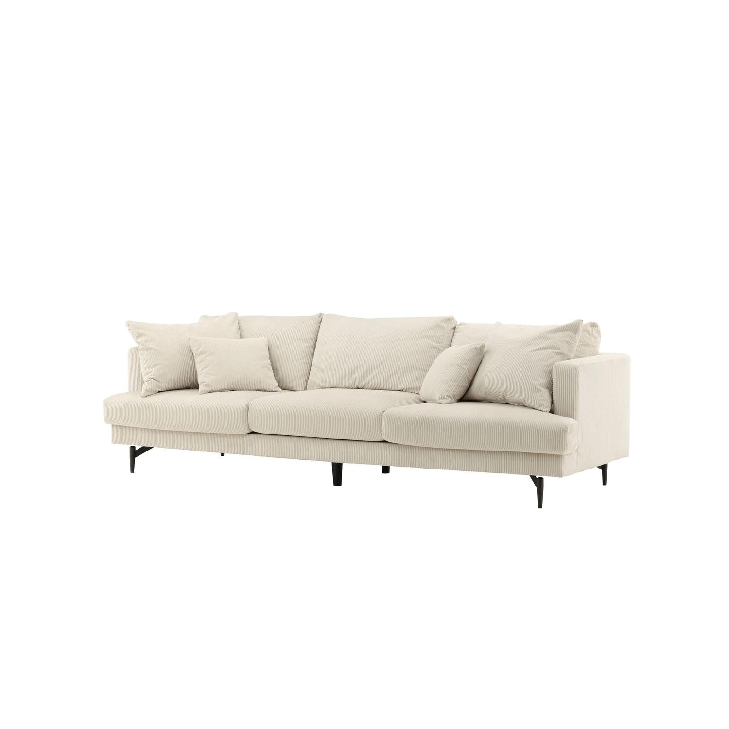 3-Sitzer Sofa Sofia aus Kord - Beige-3-Sitzer Sofas-Venture Home-le canapé