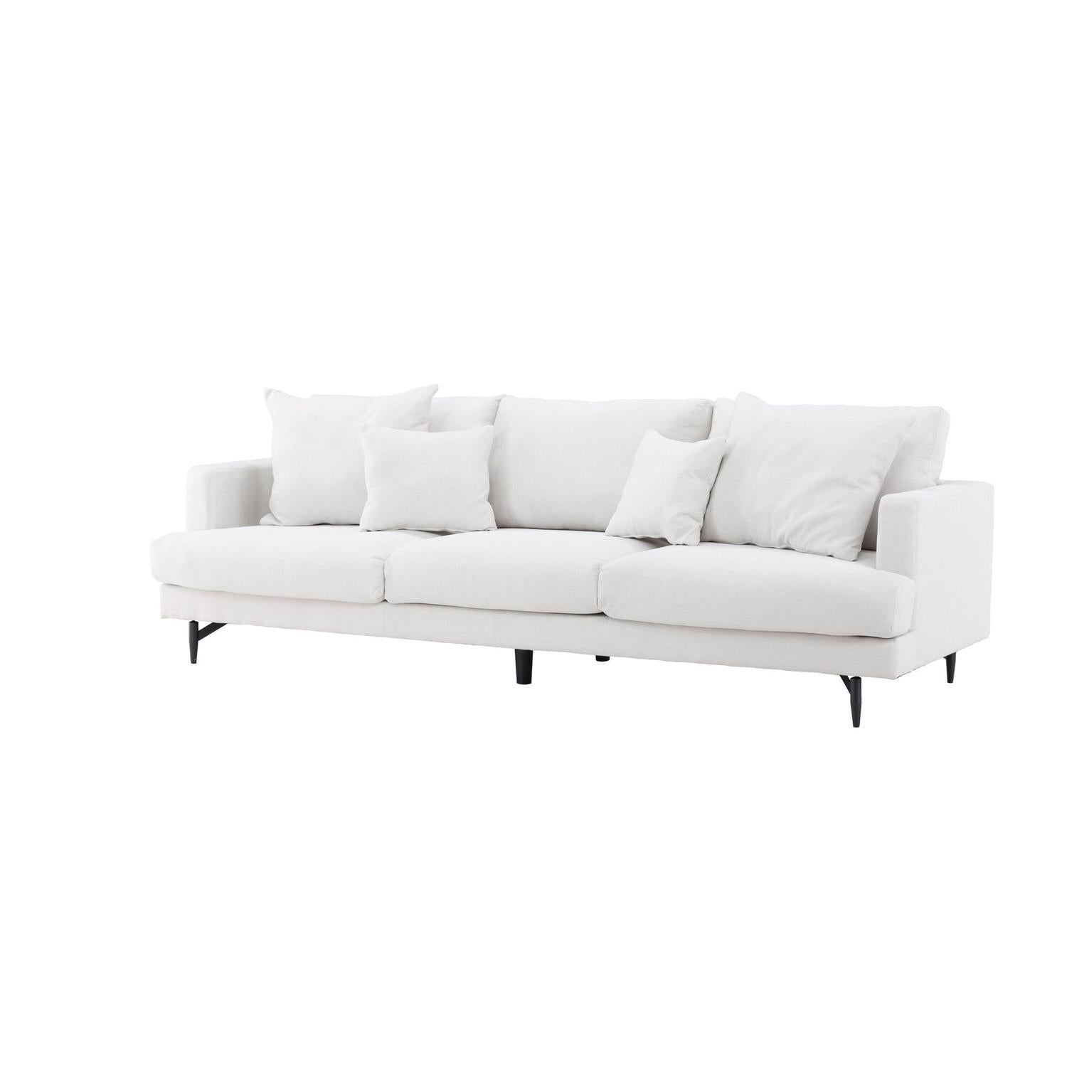 3-Sitzer Sofa Sofia aus Leinen - Beige-3-Sitzer Sofas-Venture Home-le canapé