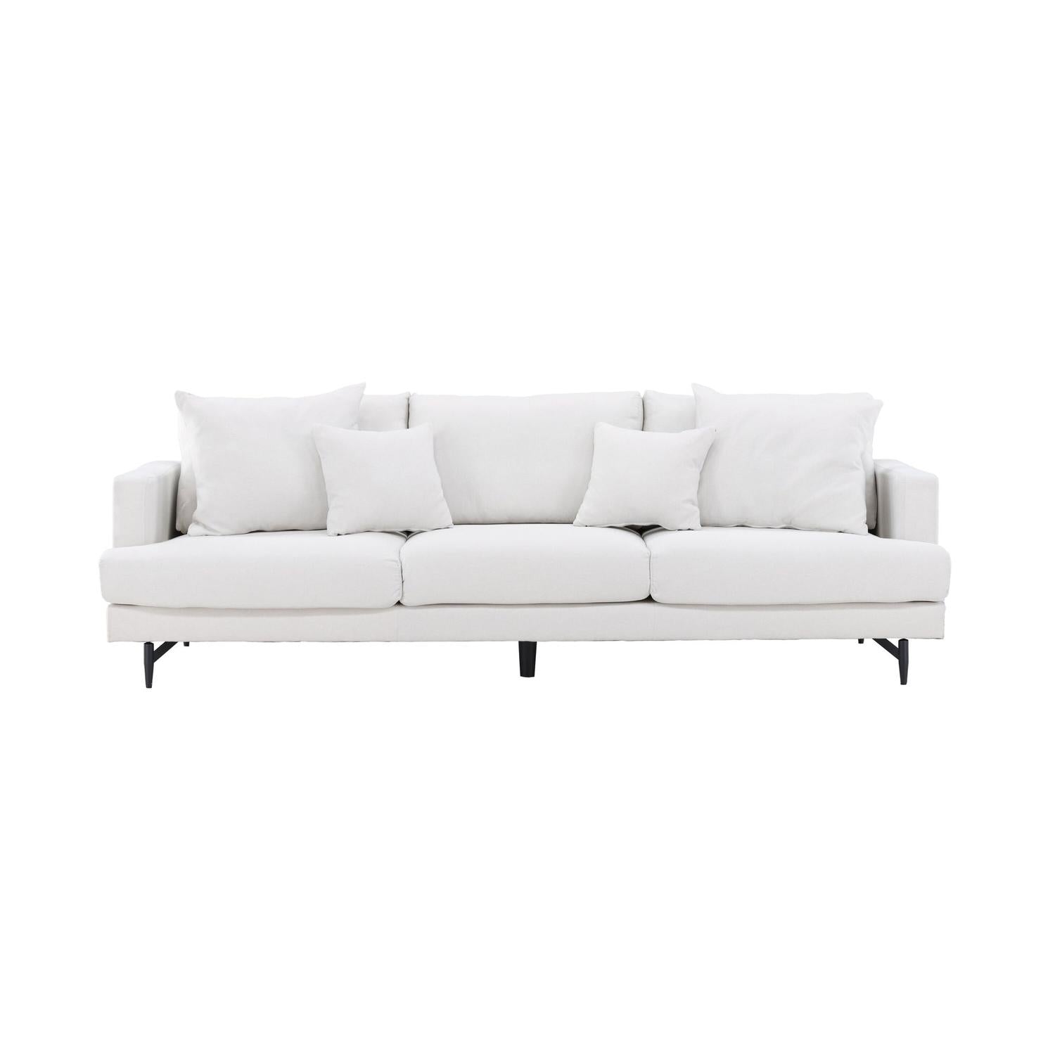 3-Sitzer Sofa Sofia aus Leinen - Beige-3-Sitzer Sofas-Venture Home-le canapé