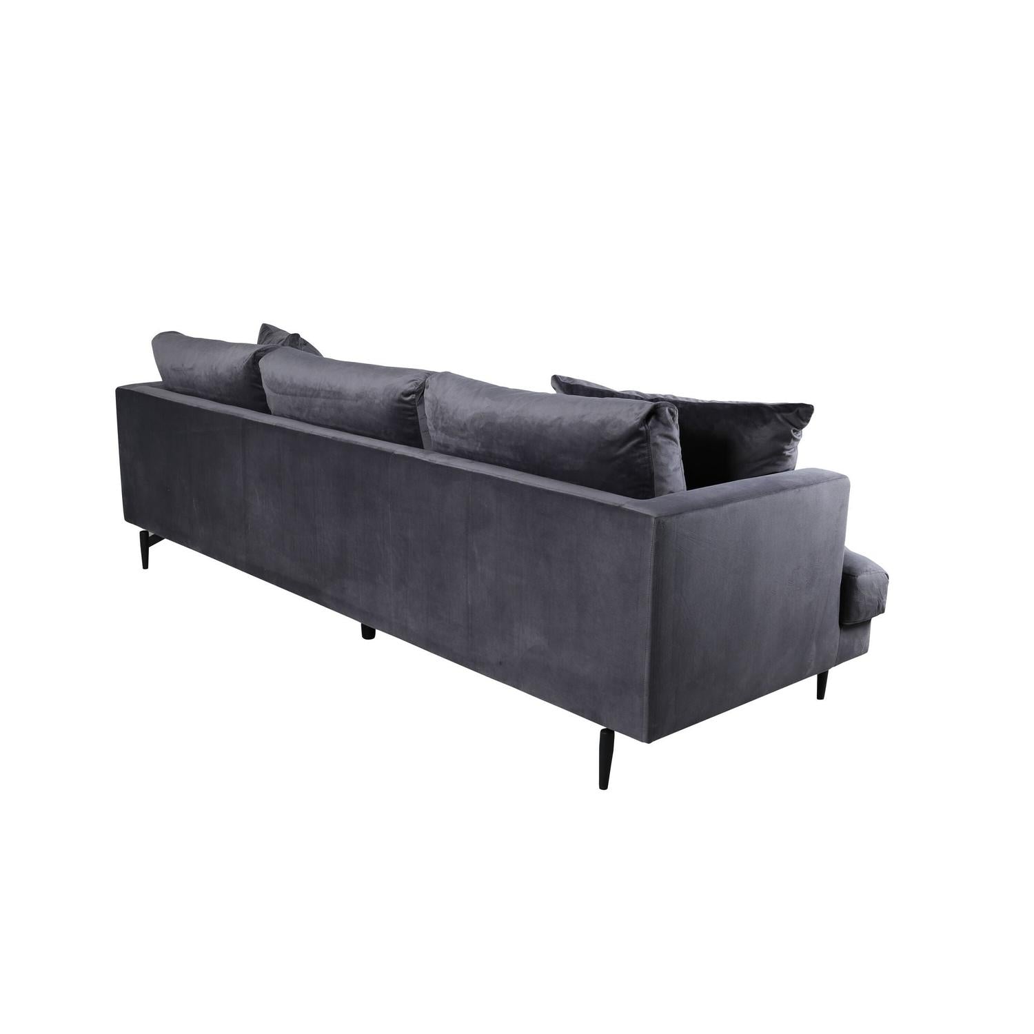 3-Sitzer Sofa Sofia aus Samt - Dunkelgrau-3-Sitzer Sofa-Venture Home-le canapé