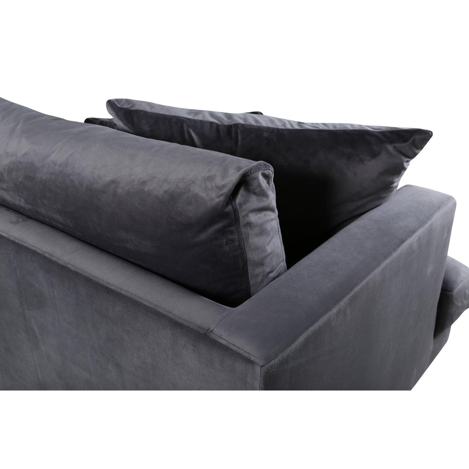 3-Sitzer Sofa Sofia aus Samt - Dunkelgrau-3-Sitzer Sofa-Venture Home-le canapé