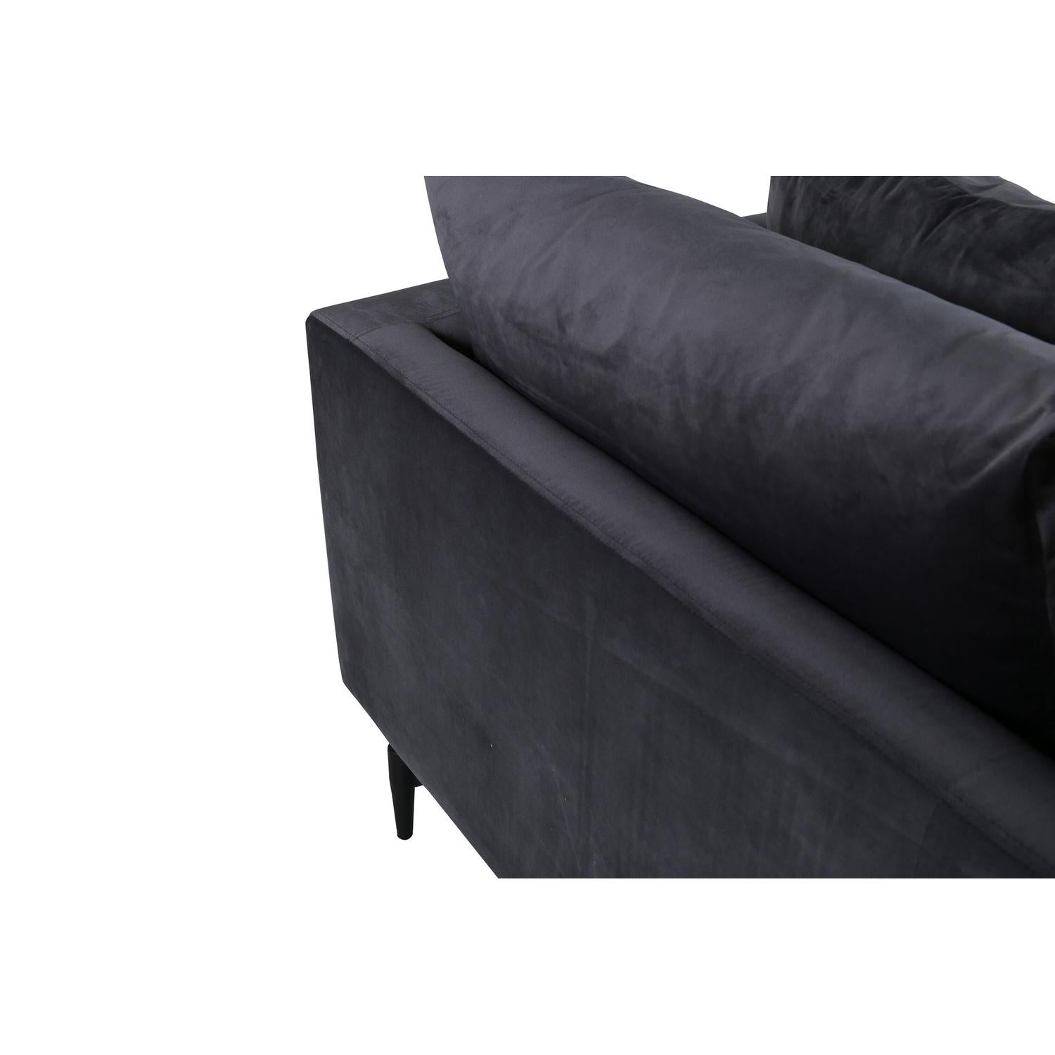 3-Sitzer Sofa Sofia aus Samt - Dunkelgrau-3-Sitzer Sofas-Venture Home-le canapé