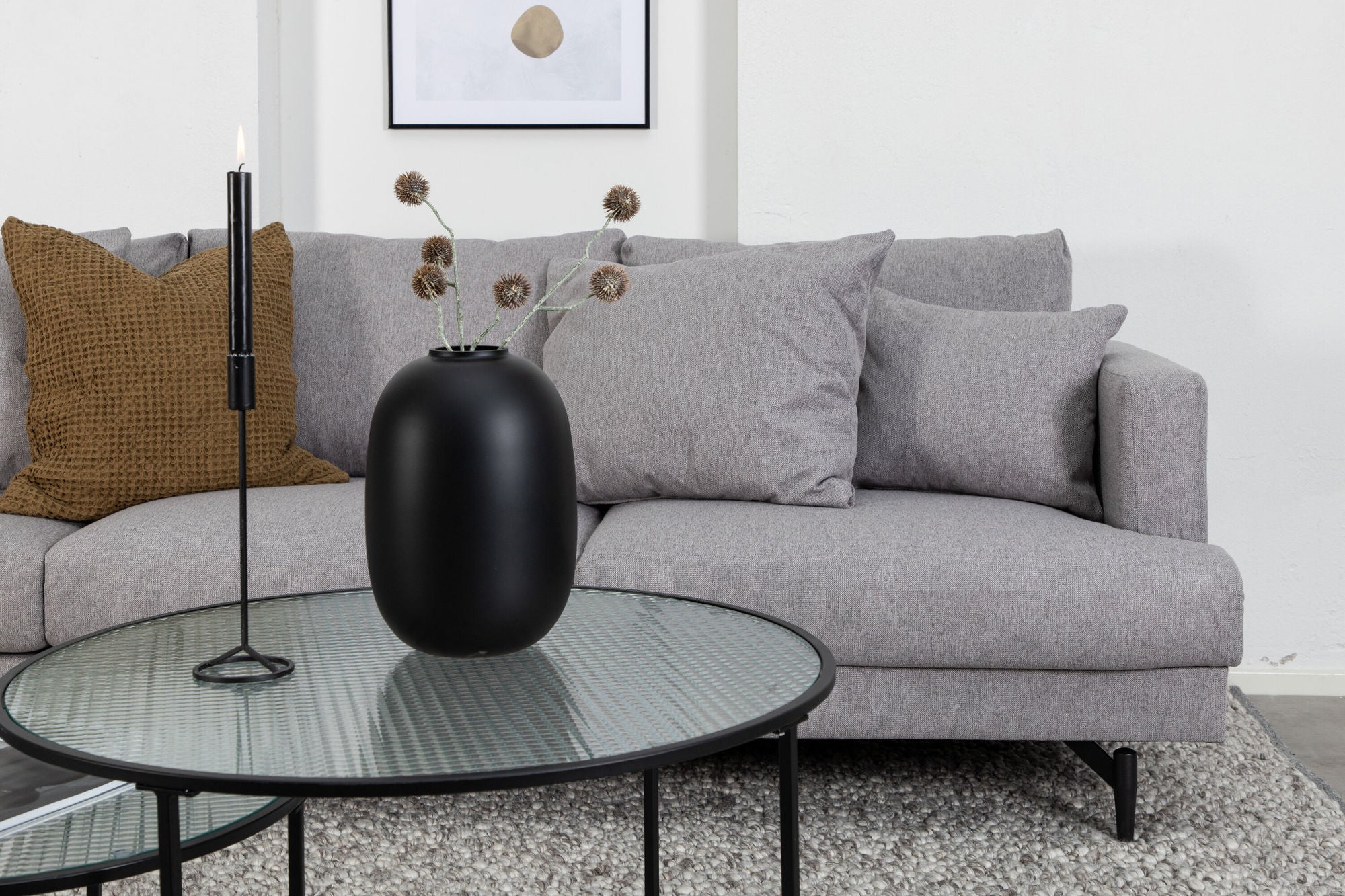 3-Sitzer Sofa Sofia aus Stoff - Grau-3-Sitzer Sofas-Venture Home-le canapé