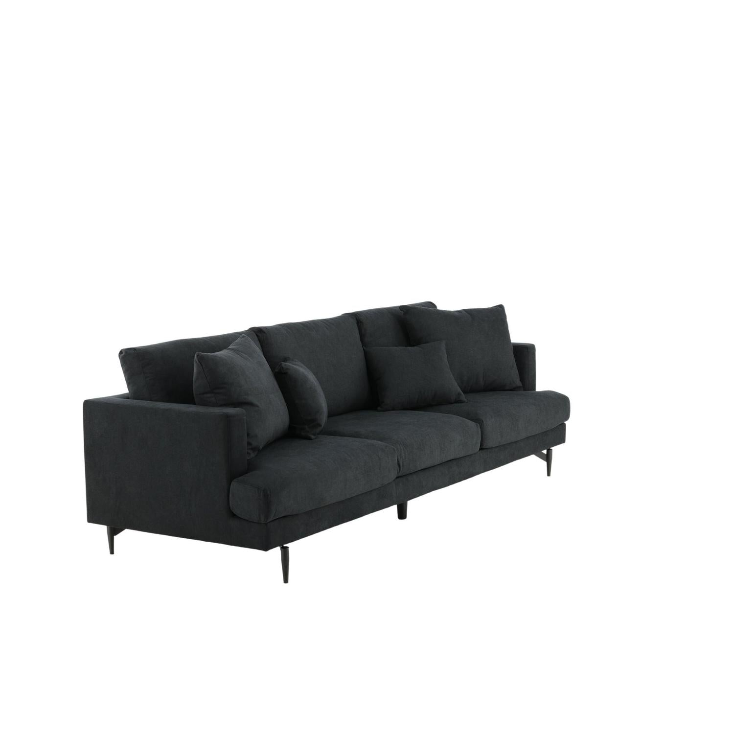 3-Sitzer Sofa Sofia aus Stoff - Schwarz-3-Sitzer Sofas-Venture Home-le canapé