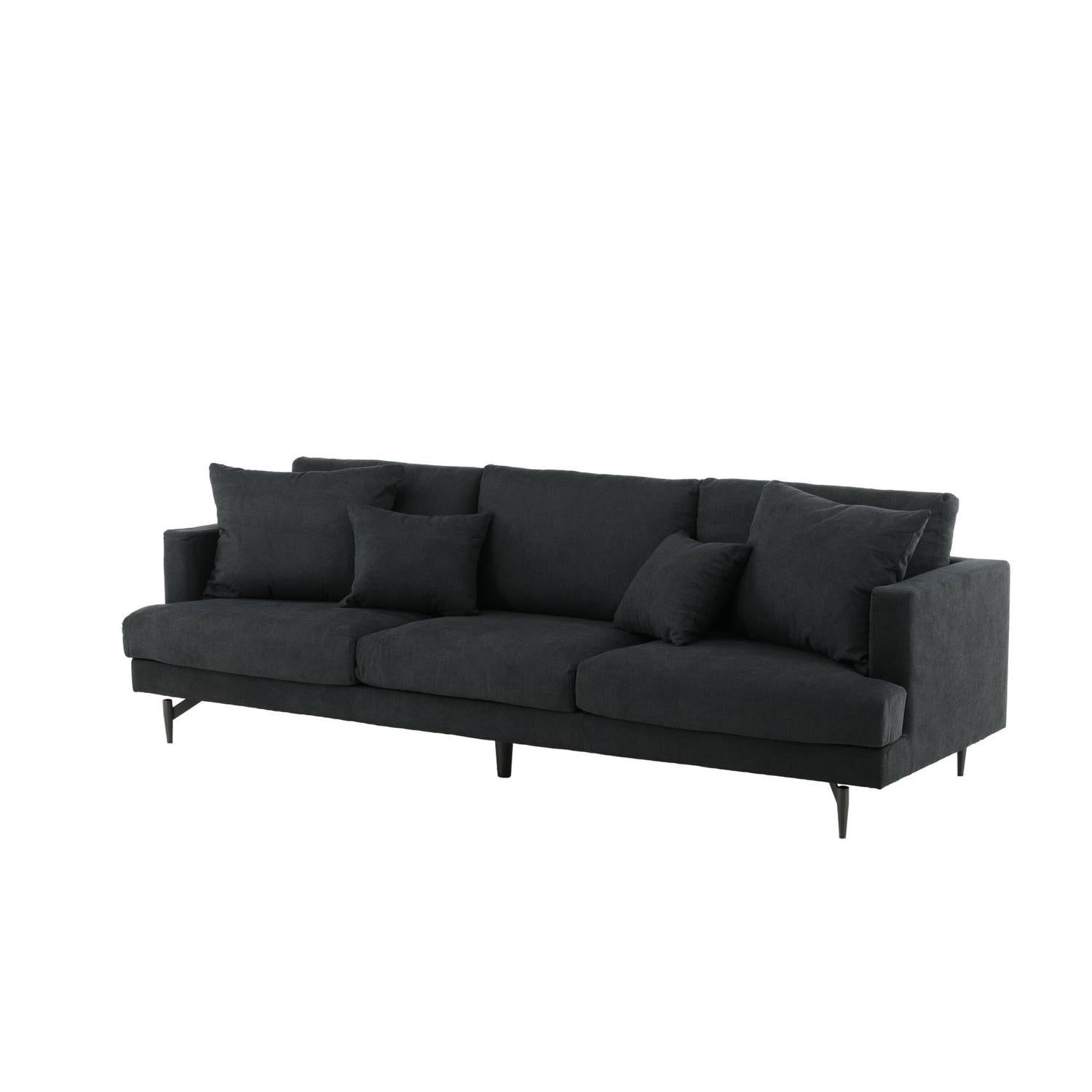3-Sitzer Sofa Sofia aus Stoff - Schwarz-3-Sitzer Sofas-Venture Home-le canapé