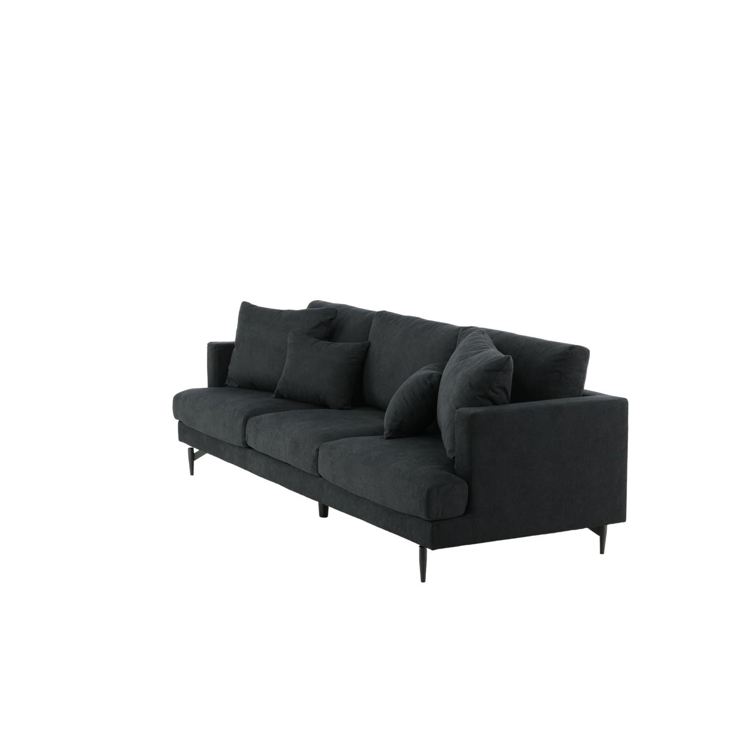 3-Sitzer Sofa Sofia aus Stoff - Schwarz-3-Sitzer Sofas-Venture Home-le canapé