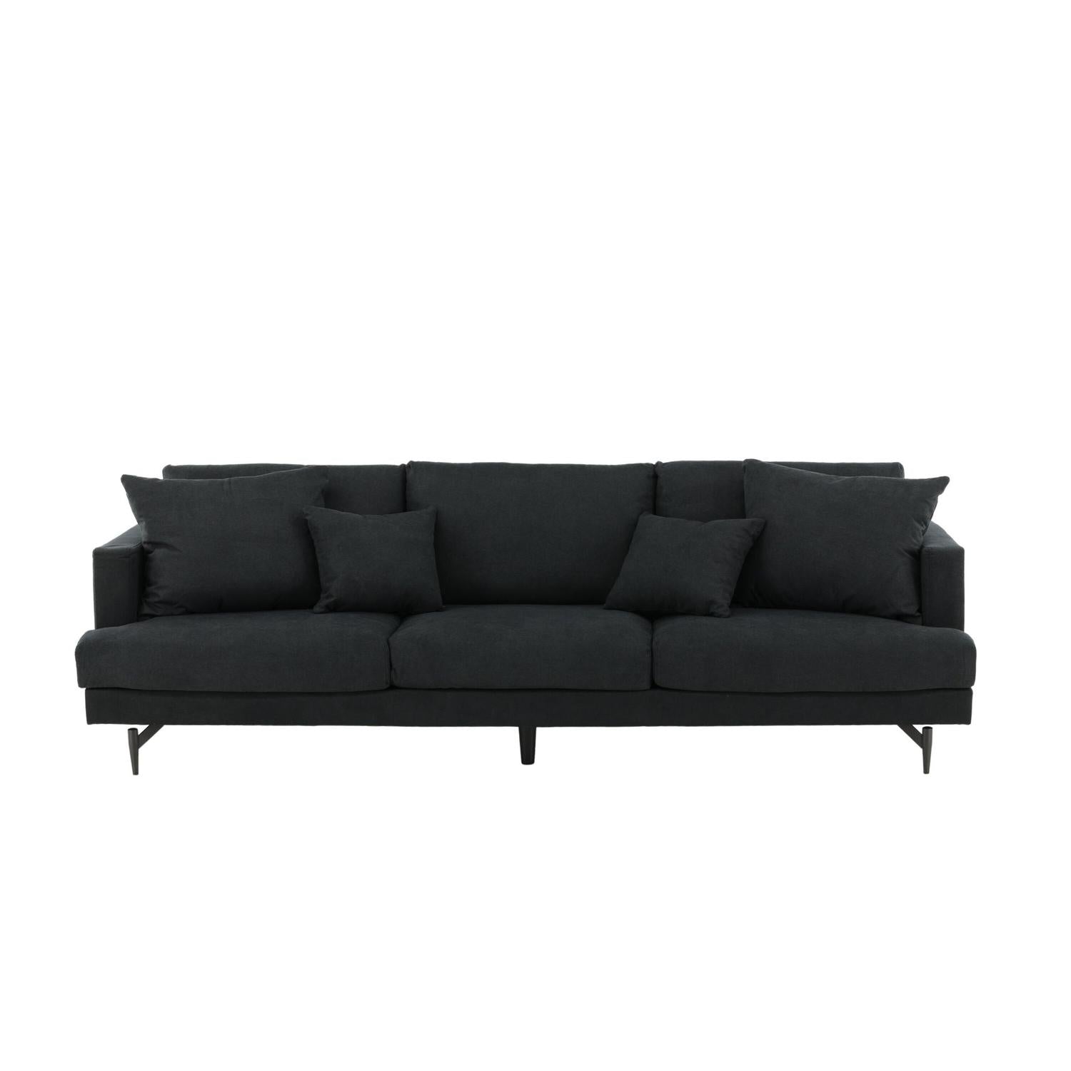 3-Sitzer Sofa Sofia aus Stoff - Schwarz-3-Sitzer Sofas-Venture Home-le canapé
