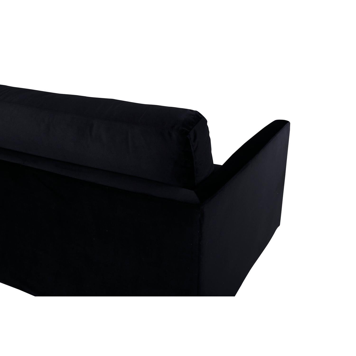 3-Sitzer Sofa Zoom aus Samt - Schwarz-3-Sitzer Sofas-Venture Home-le canapé