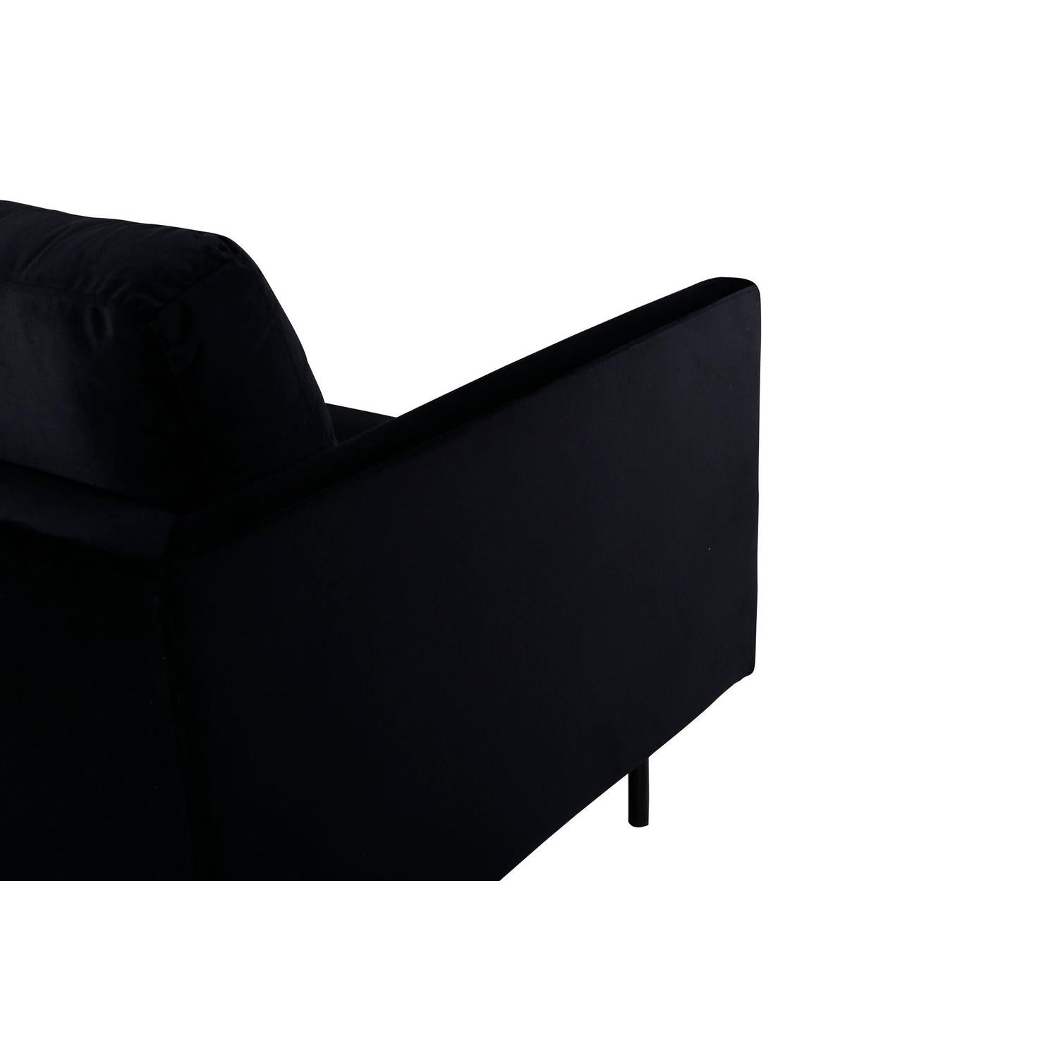 3-Sitzer Sofa Zoom aus Samt - Schwarz-3-Sitzer Sofas-Venture Home-le canapé