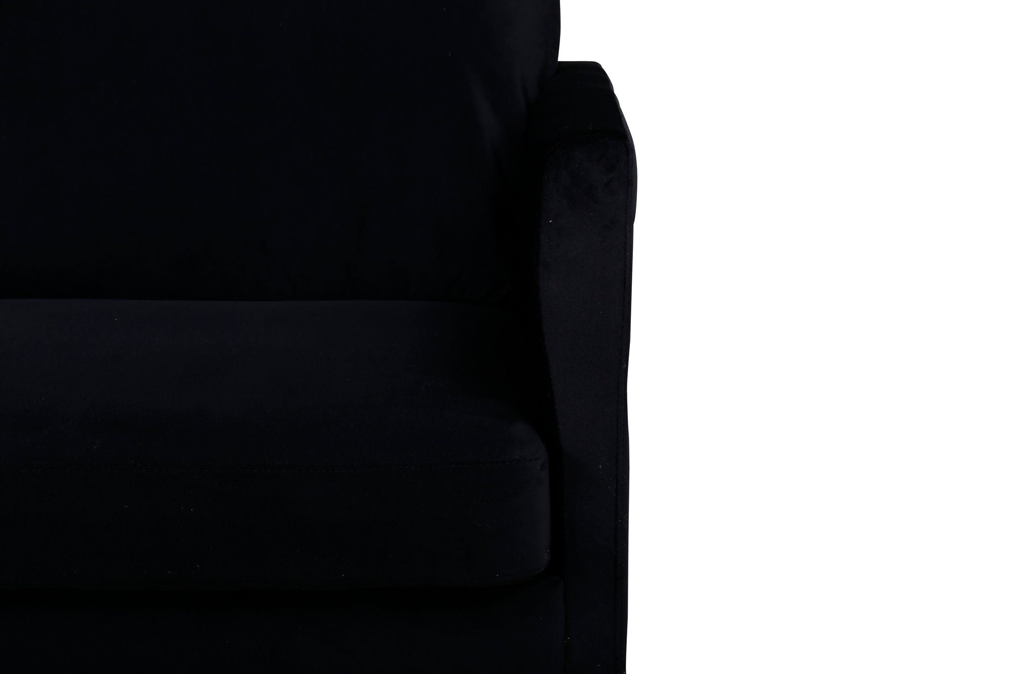 3-Sitzer Sofa Zoom aus Samt - Schwarz-3-Sitzer Sofas-Venture Home-le canapé