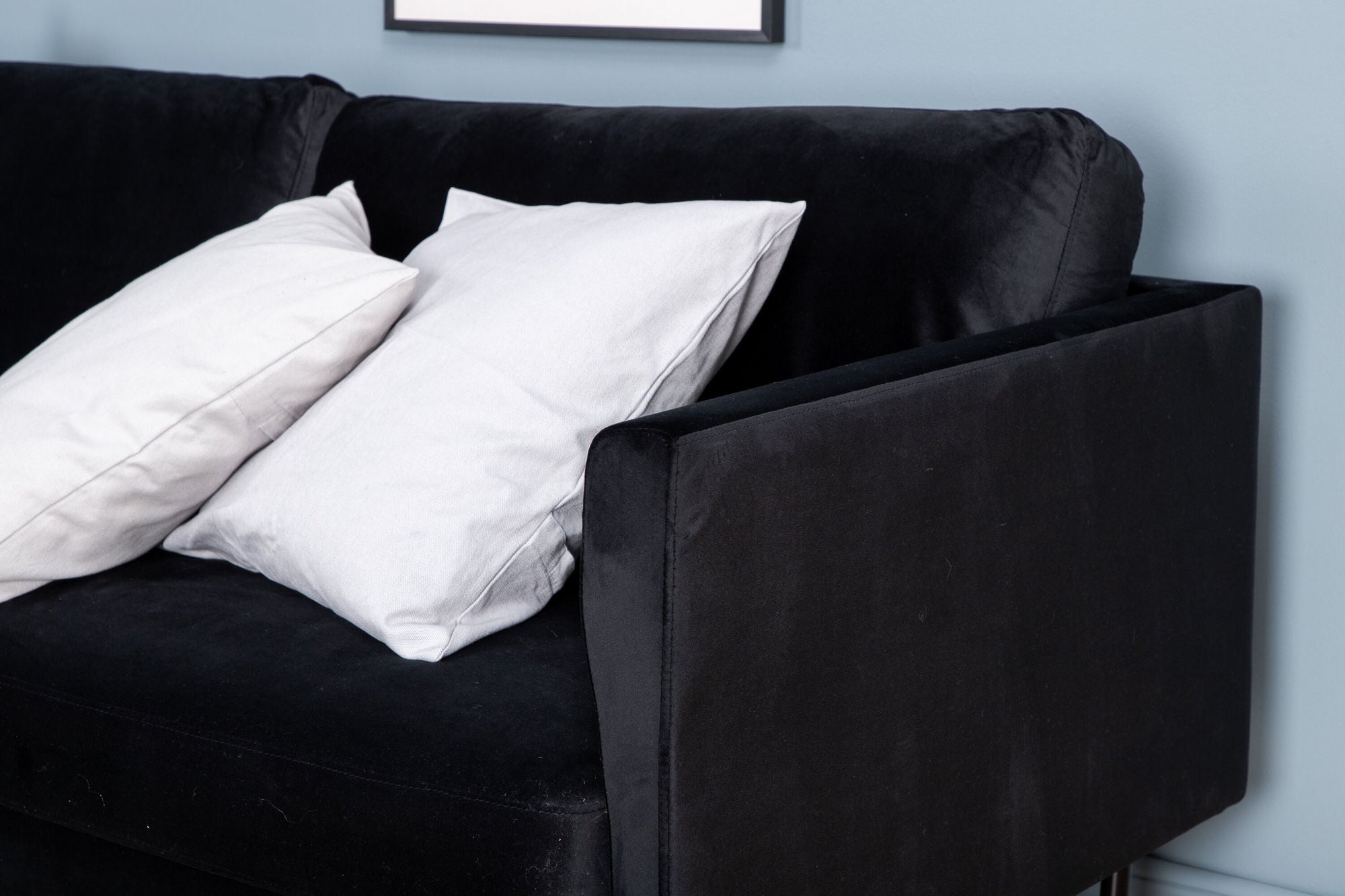 3-Sitzer Sofa Zoom aus Samt - Schwarz-3-Sitzer Sofas-Venture Home-le canapé