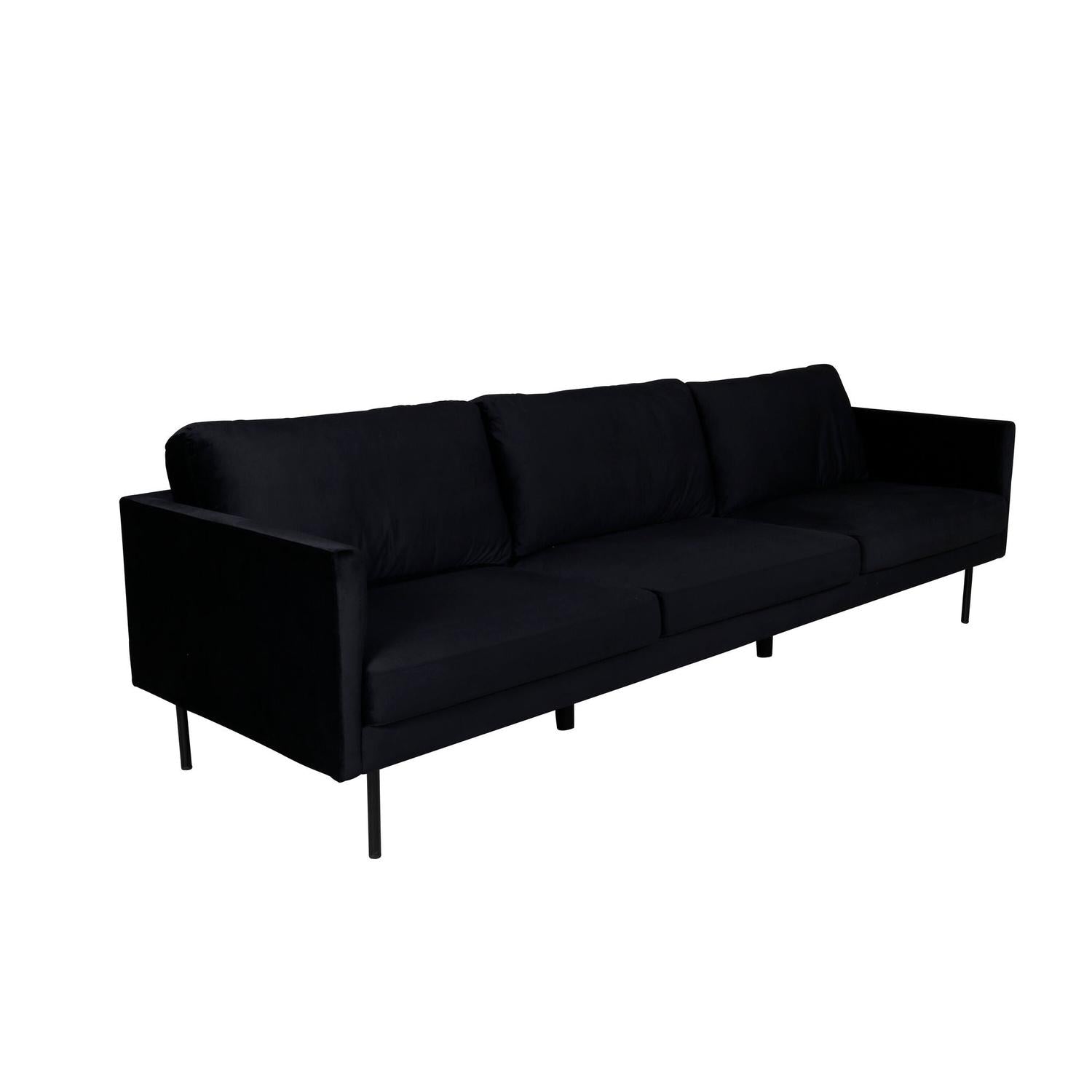 3-Sitzer Sofa Zoom aus Samt - Schwarz-3-Sitzer Sofas-Venture Home-le canapé