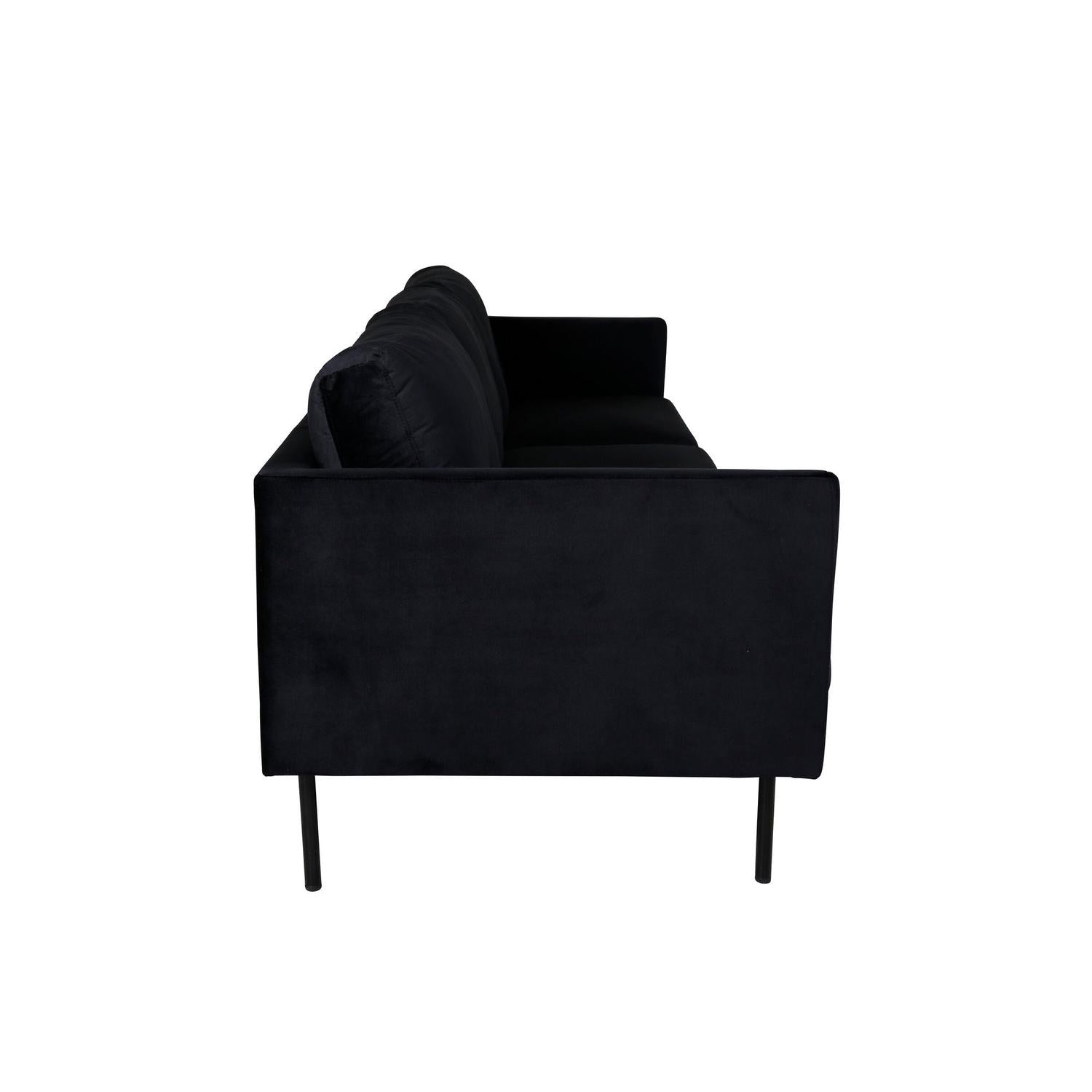 3-Sitzer Sofa Zoom aus Samt - Schwarz-3-Sitzer Sofas-Venture Home-le canapé