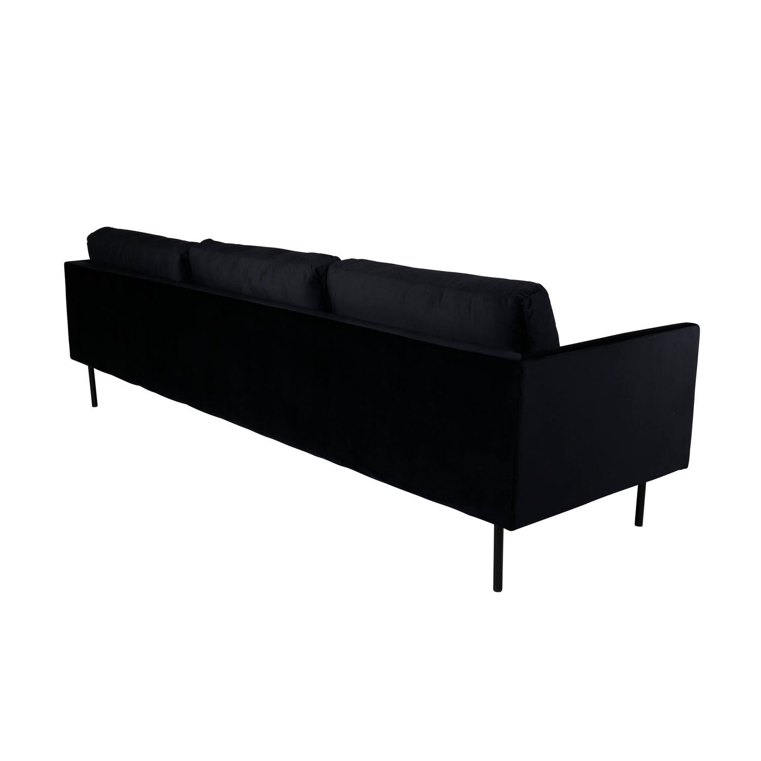 3-Sitzer Sofa Zoom aus Samt - Schwarz-3-Sitzer Sofas-Venture Home-le canapé