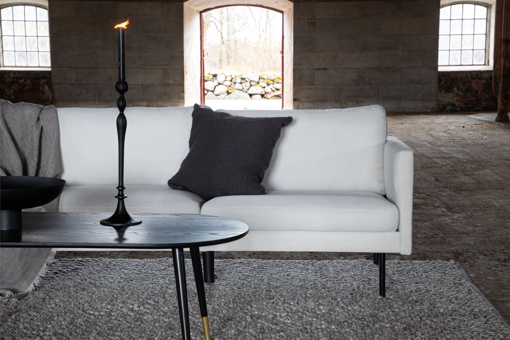 3-Sitzer Sofa Zoom aus Stoff - Beige-3-Sitzer Sofas-Venture Home-le canapé