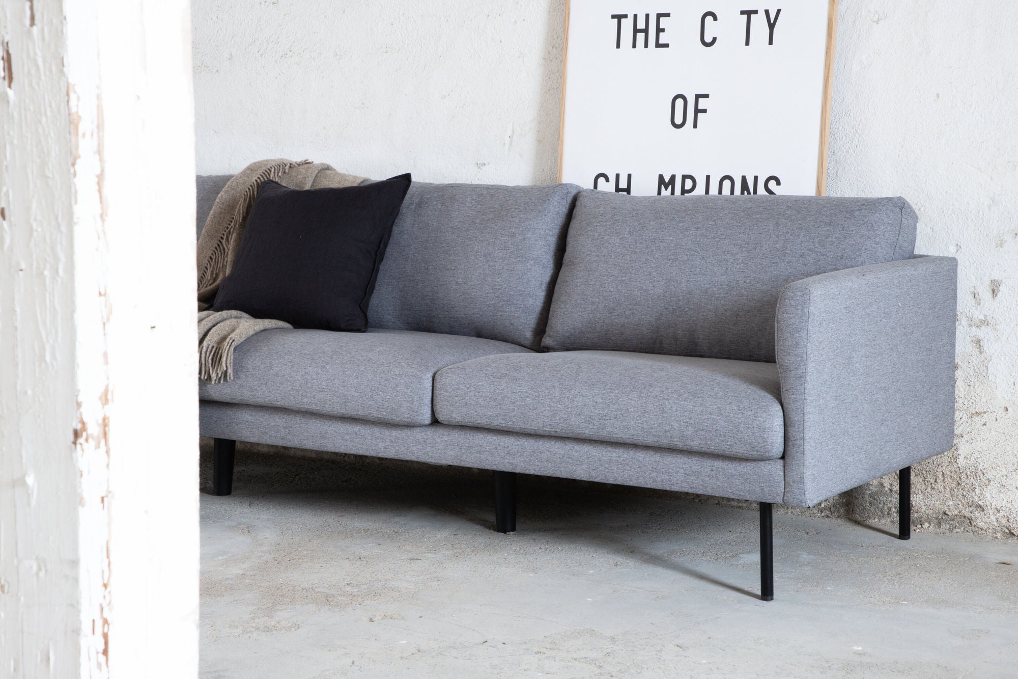 3-Sitzer Sofa Zoom aus Stoff - Grau-3-Sitzer Sofas-Venture Home-le canapé