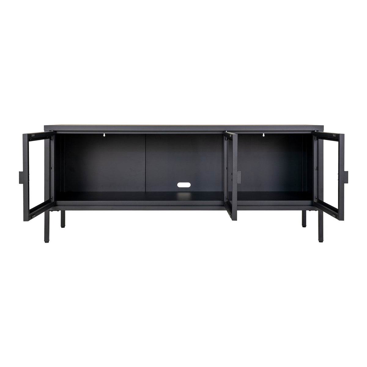 TV-Lowboard Brisbane 130cm aus Metall - Schwarz