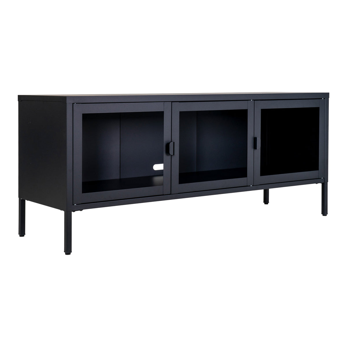 TV-Lowboard Brisbane 130cm aus Metall - Schwarz