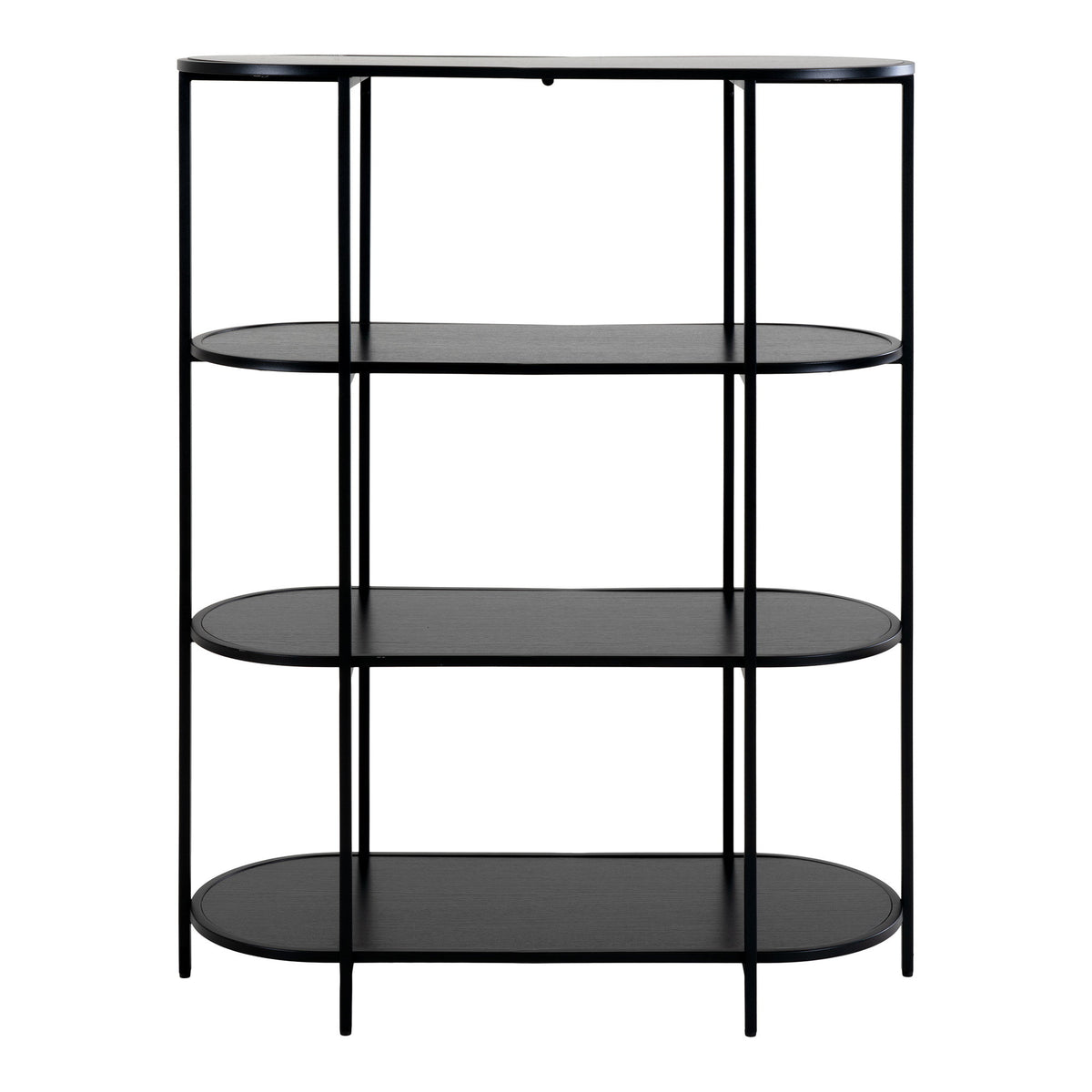 Regal Vita 111cm aus Metall mit 4 Ablagen - Schwarz