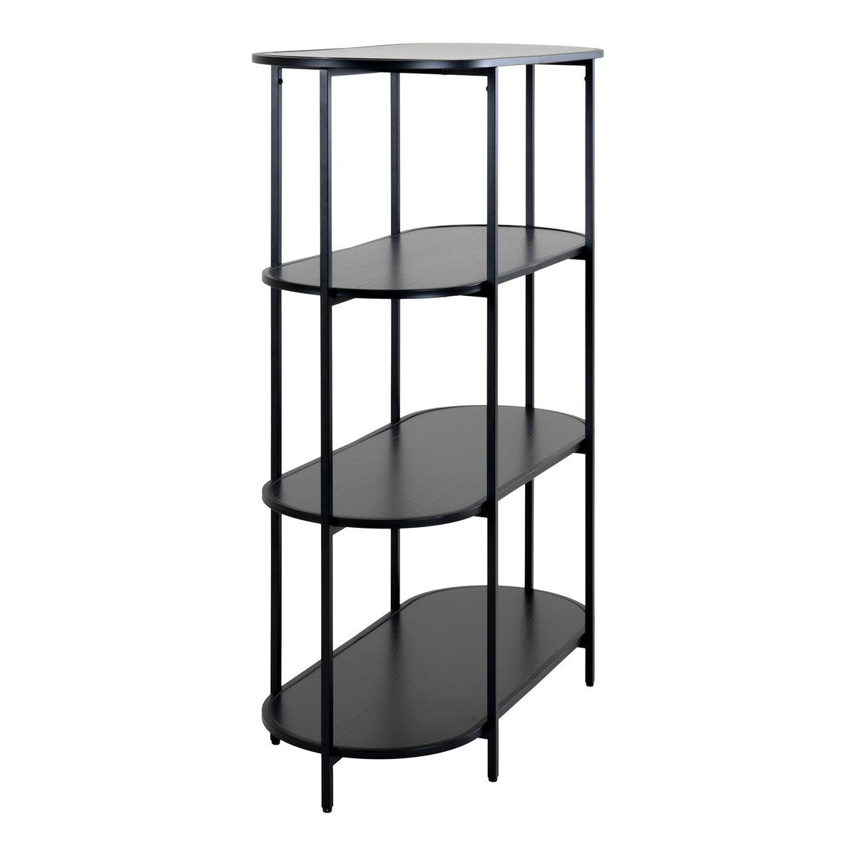Regal Vita 111cm aus Metall mit 4 Ablagen - Schwarz