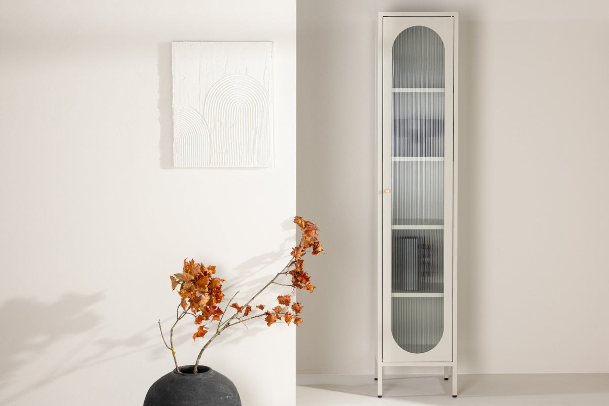 Vitrine Cali 180cm aus Metall mit 4 Böden - Beige - Venture Home - le canapé