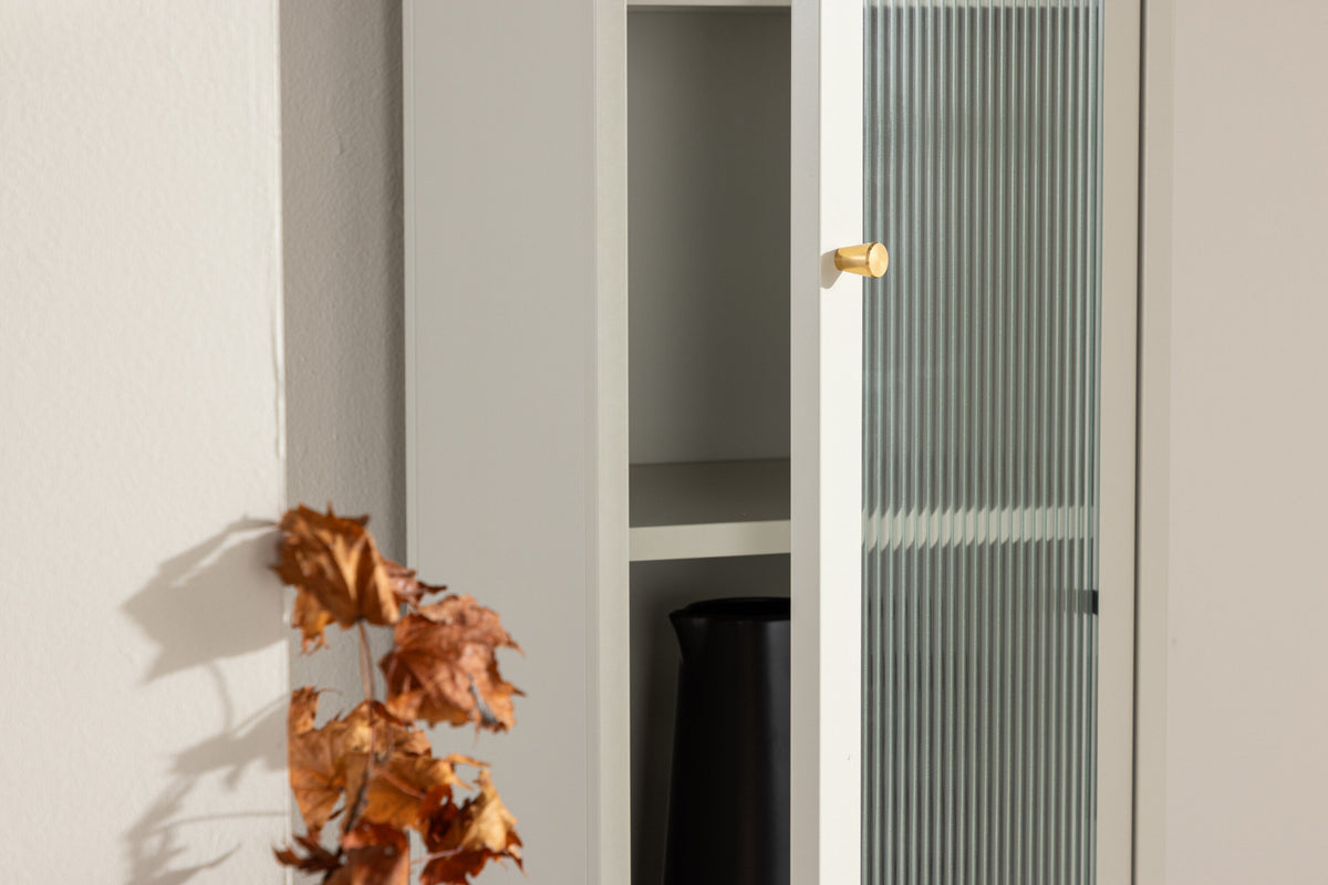 Vitrine Cali 180cm aus Metall mit 4 Böden - Beige - Venture Home - le canapé