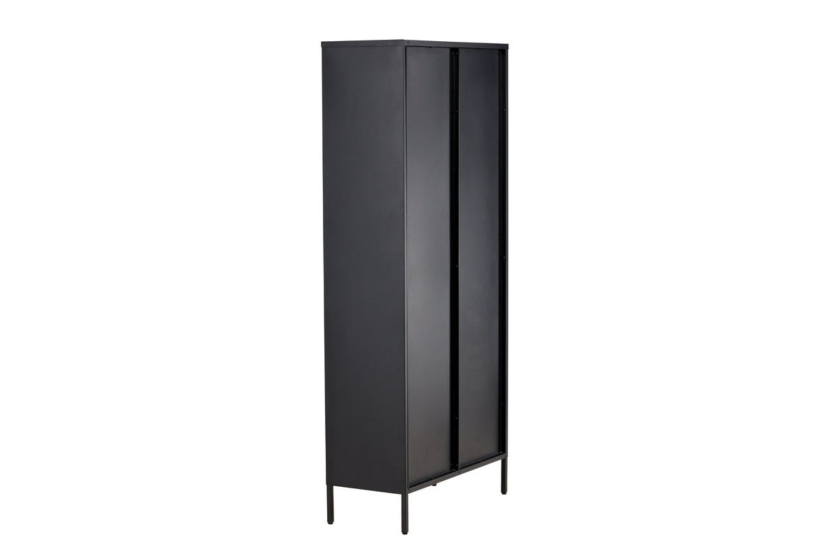 Mehrzweckschrank Lima 180cm aus Metall mit Glastüren - Schwarz - Venture Home - le canapé