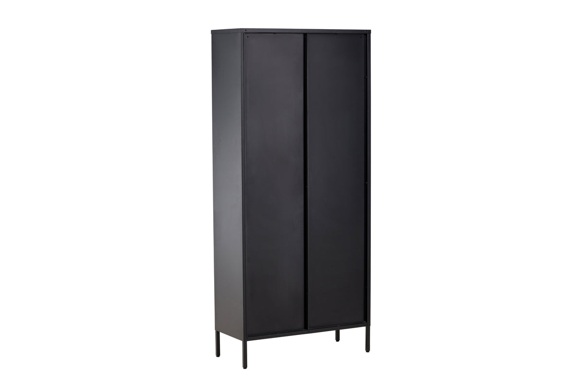 Mehrzweckschrank Lima 180cm aus Metall mit Glastüren - Schwarz - Venture Home - le canapé