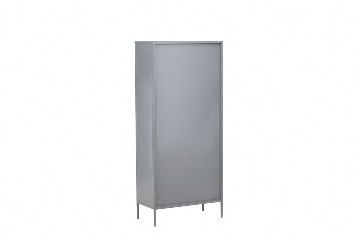Highboard La Paz 70cm aus Metall mit 3 Schubladen - Hellgrau - Venture Home - le canapé