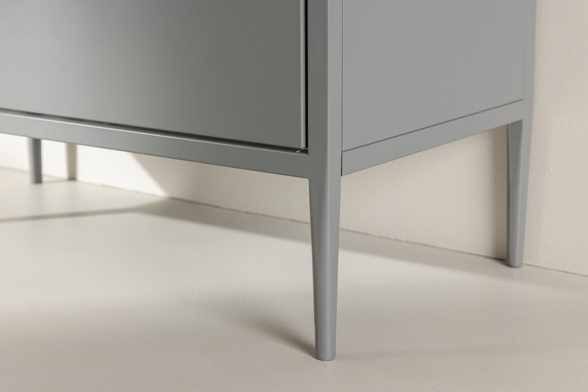 Highboard La Paz 70cm aus Metall mit 3 Schubladen - Hellgrau - Venture Home - le canapé