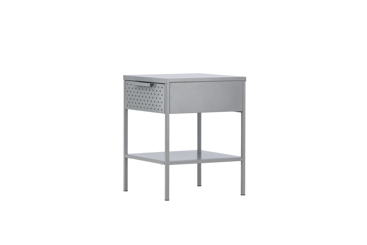 Nachttisch Sacramento 40cm aus Metall mit Schublade - Hellgrau - Venture Home - le canapé