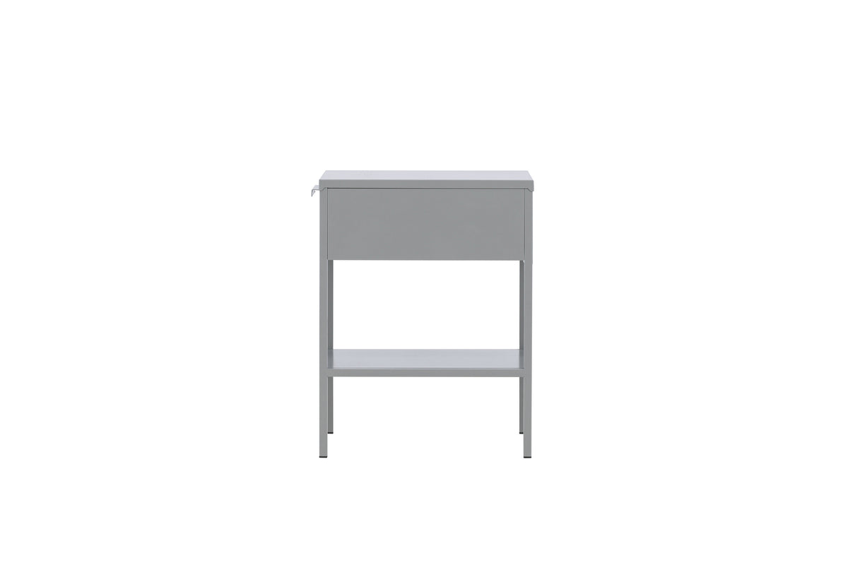 Nachttisch Sacramento 40cm aus Metall mit Schublade - Hellgrau - Venture Home - le canapé