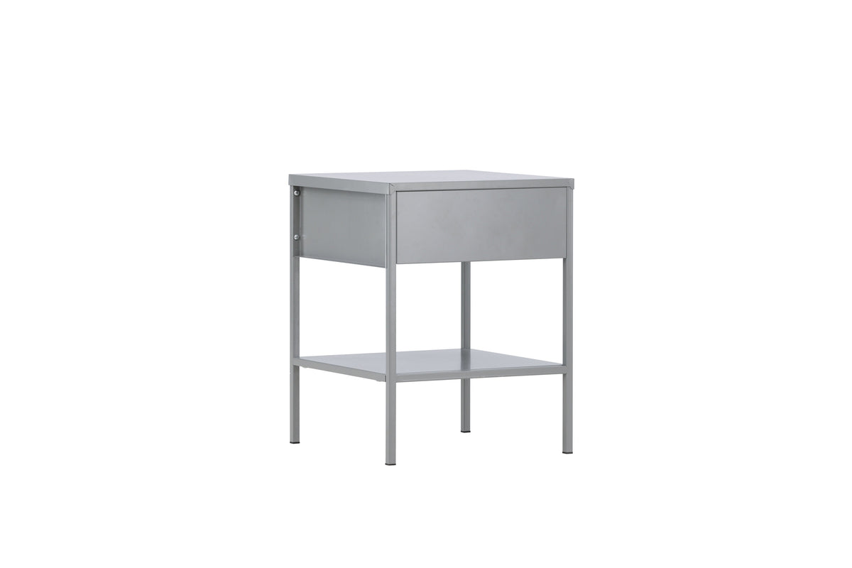 Nachttisch Sacramento 40cm aus Metall mit Schublade - Hellgrau - Venture Home - le canapé