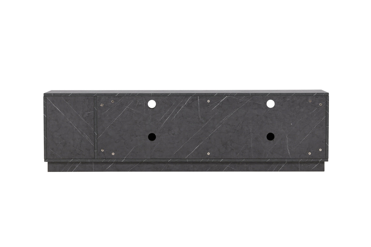 TV-Lowboard Girona 180cm mit Schiebetüren - Schwarz - Venture Home - le canapé