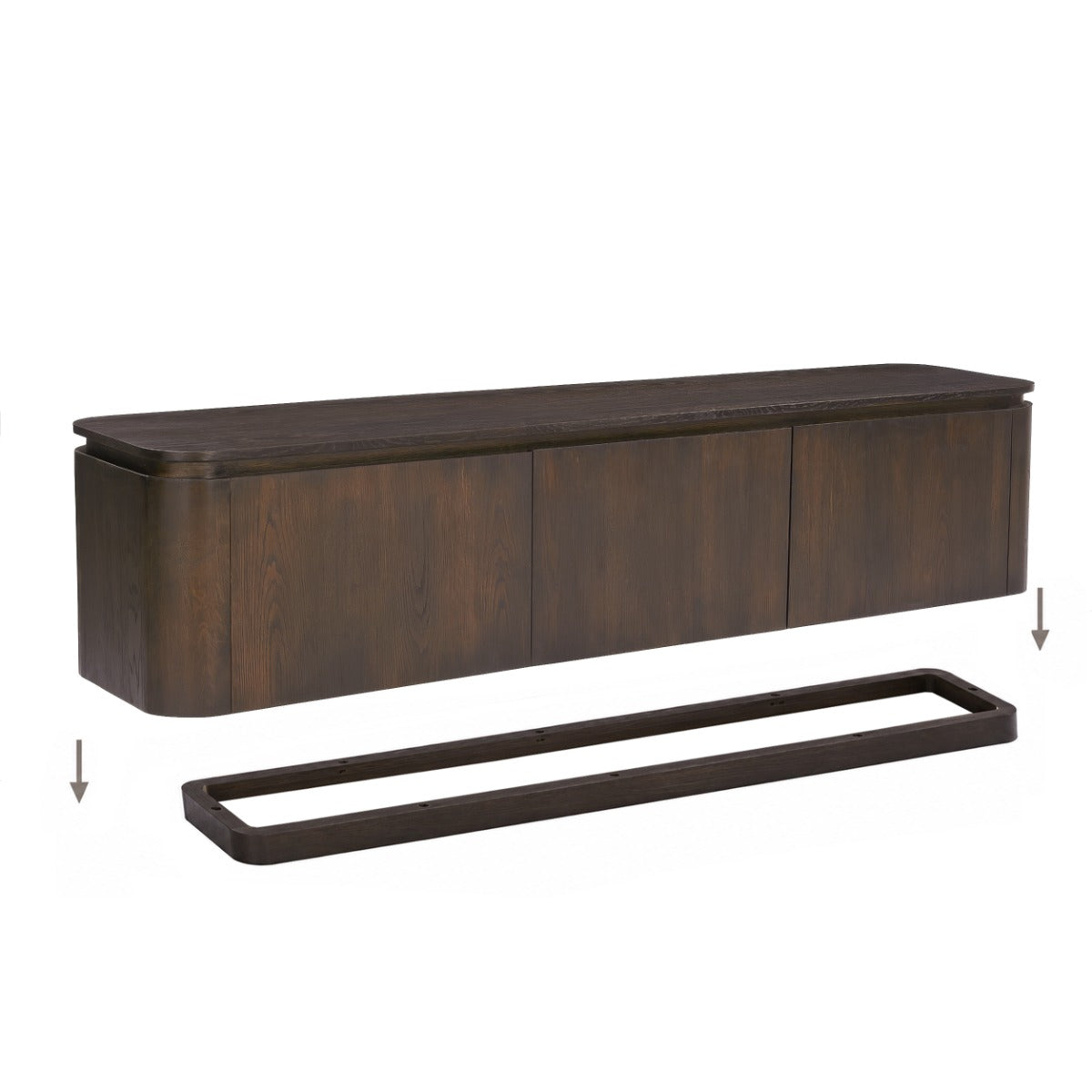 TV-Lowboard Rivano Basalt 180cm - Braun
