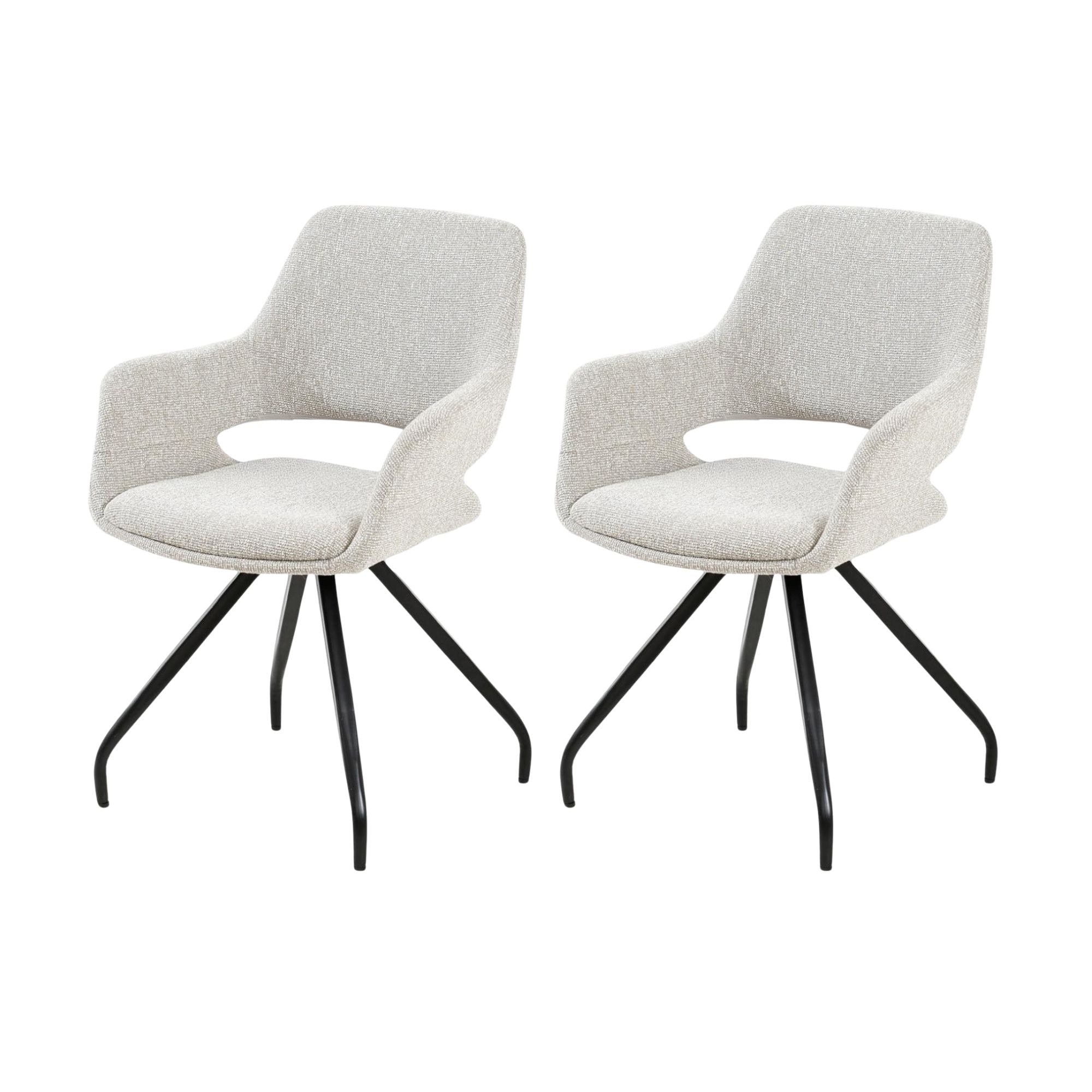 2er-Set Esszimmerstühle Capp - Beige