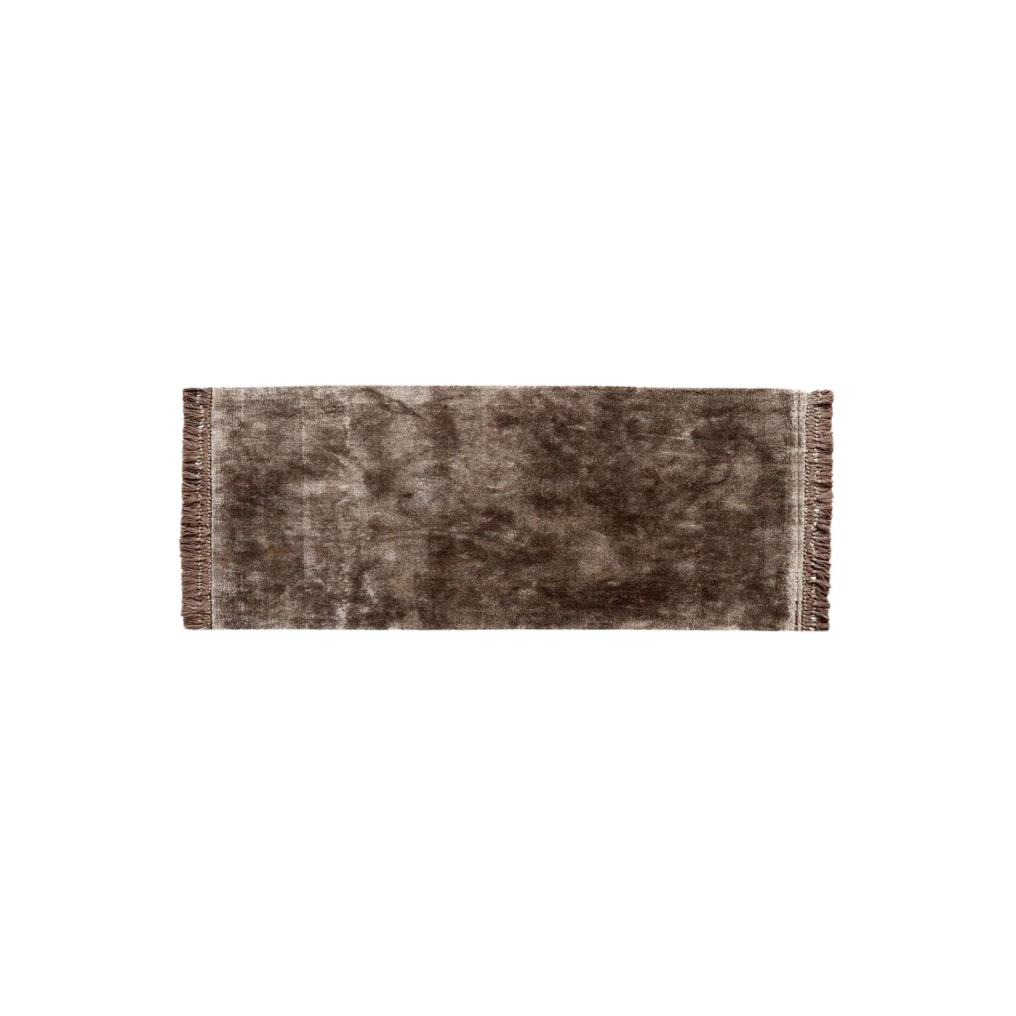 Teppich NOBLE mit Fransen 200*75cm - Braun / Grau