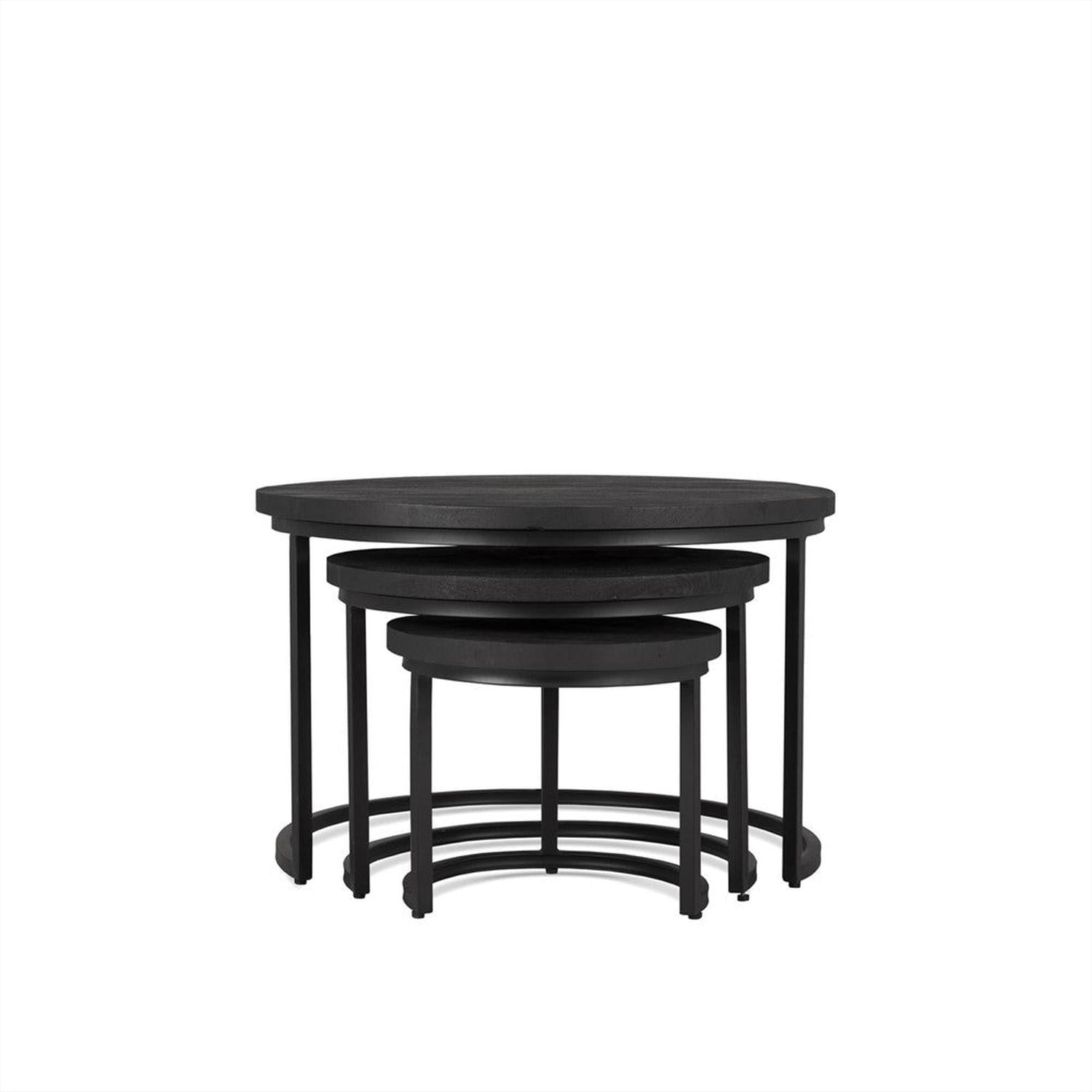3er-Set Couchtische Rylee aus Mangoholz - Schwarz-Couchtische-Benoa-le canapé