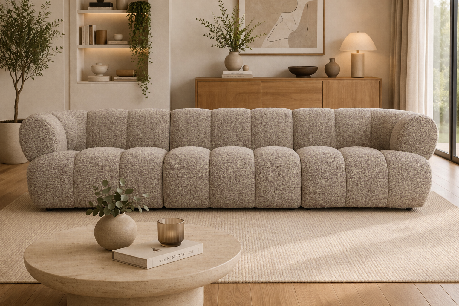 4-Sitzer Sofa New York aus Bouclé - Sand-4-Sitzer Sofas-Pole To Pole-le canapé