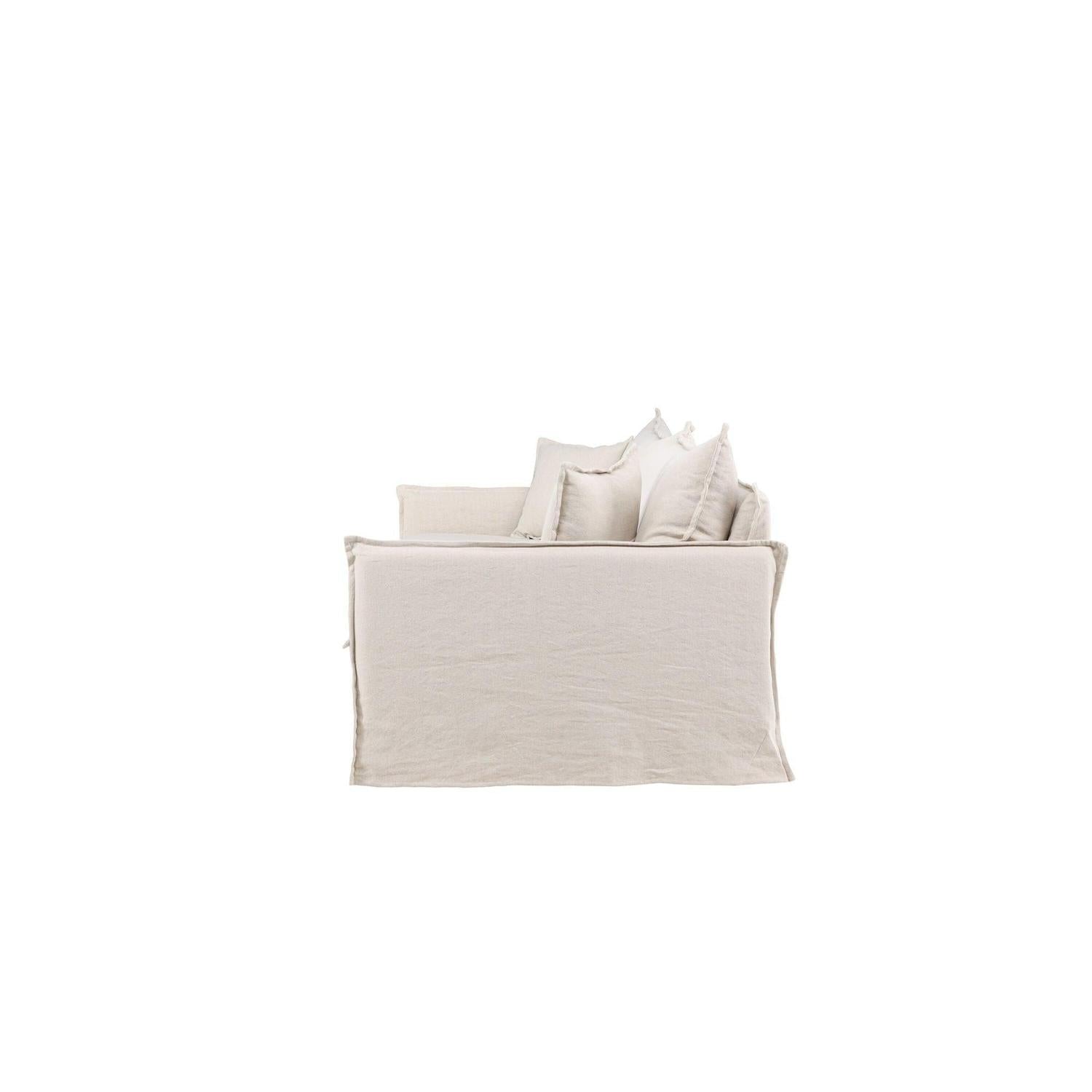 4-Sitzer Sofa Nova aus Leinen - Beige-4-Sitzer Sofas-Venture Home-le canapé