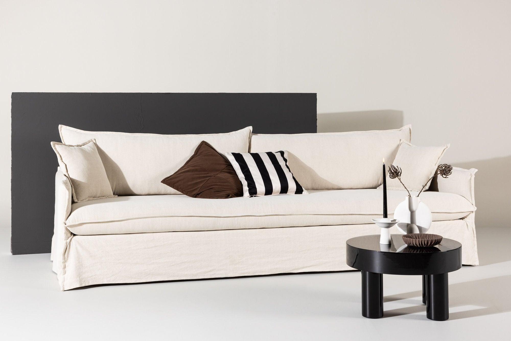 4-Sitzer Sofa Nova aus Leinen - Beige-4-Sitzer Sofas-Venture Home-le canapé