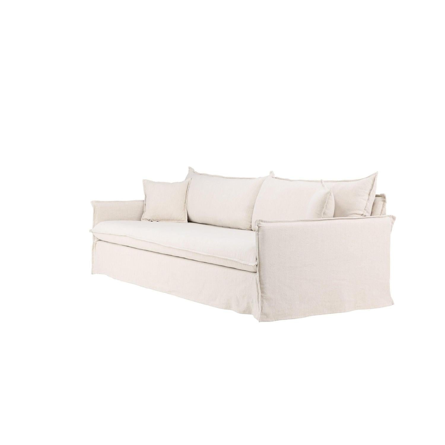4-Sitzer Sofa Nova aus Leinen - Beige-4-Sitzer Sofas-Venture Home-le canapé