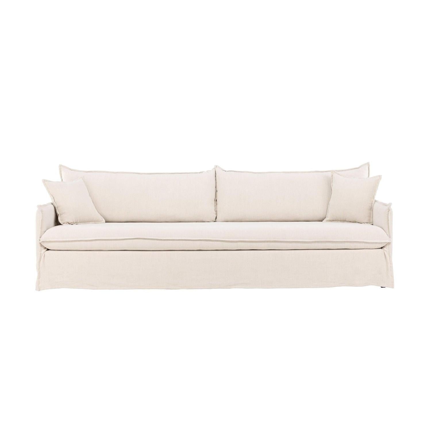 4-Sitzer Sofa Nova aus Leinen - Beige-4-Sitzer Sofas-Venture Home-le canapé