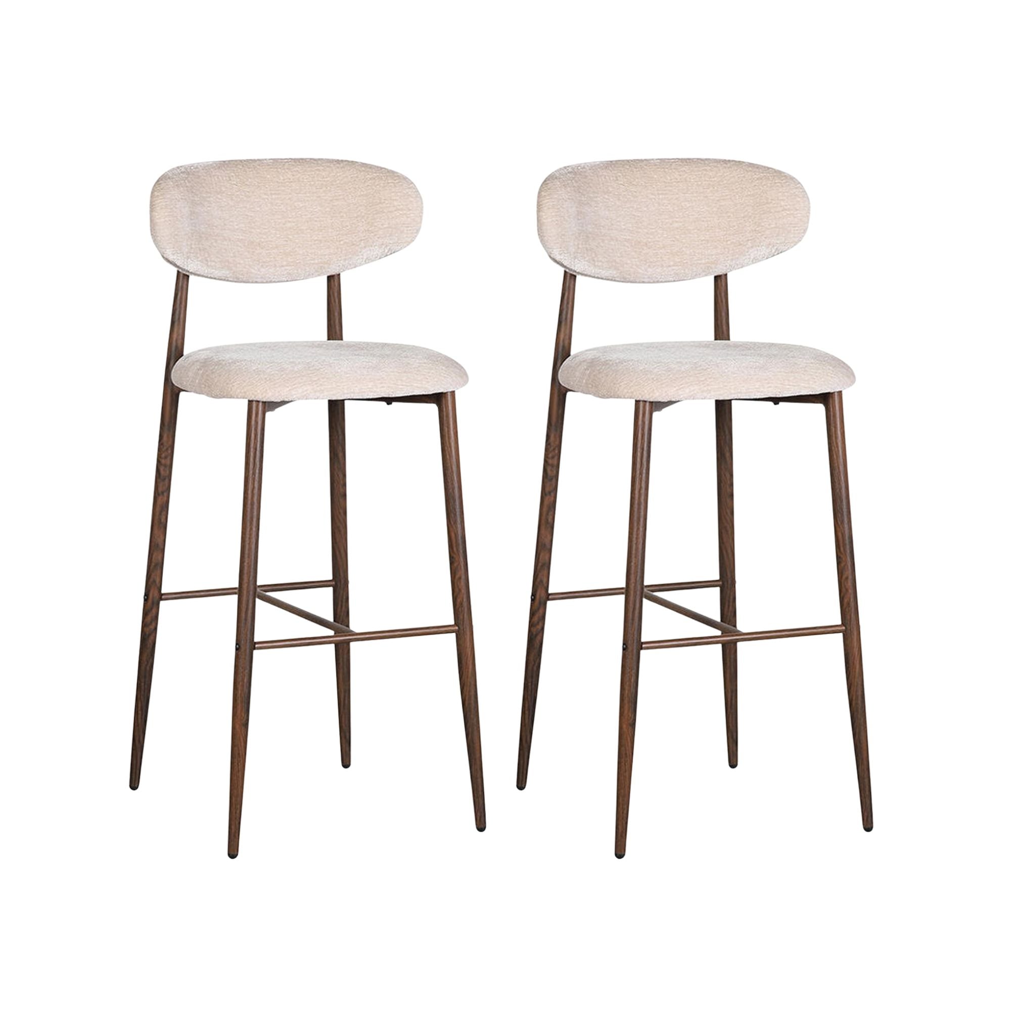 2er-Set Barhocker  Japandi - Beige