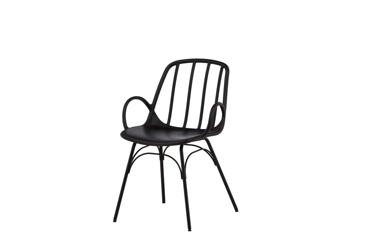 2er-Set Esszimmerstühle Dyrön mit Armlehnen - Schwarz - Venture Home - le canapé