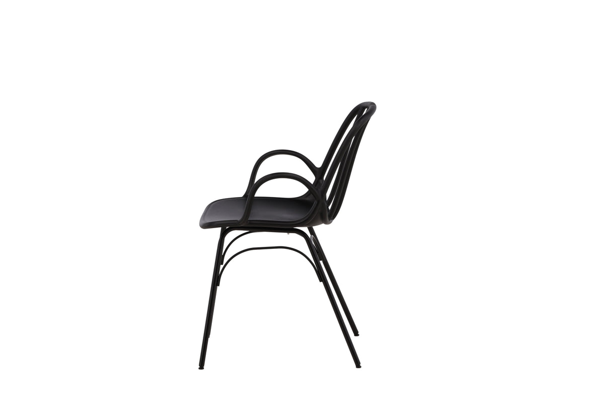 2er-Set Esszimmerstühle Dyrön mit Armlehnen - Schwarz - Venture Home - le canapé